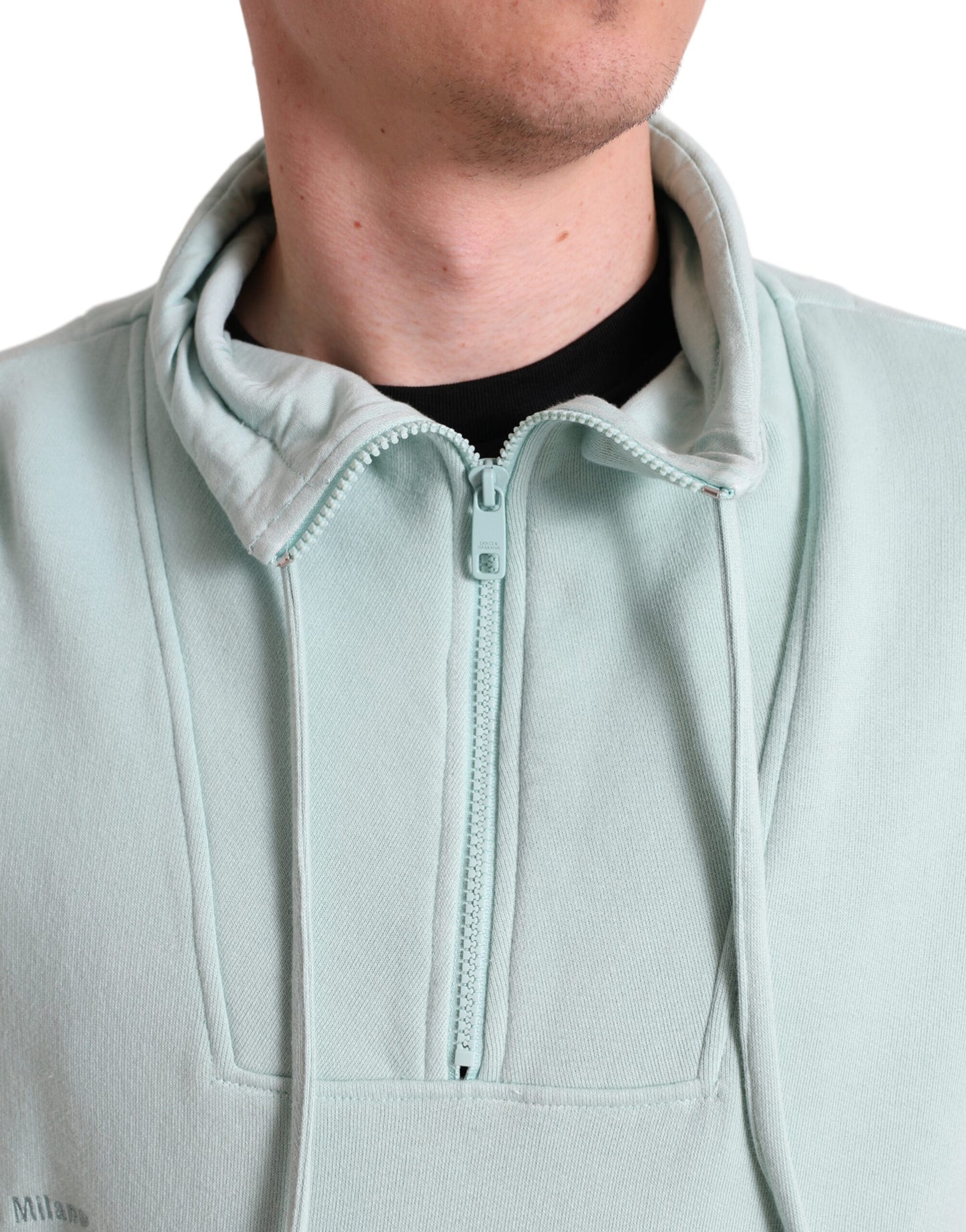 Dolce & Gabbana Mintgrüner Pullover aus Baumwolle mit Taschen