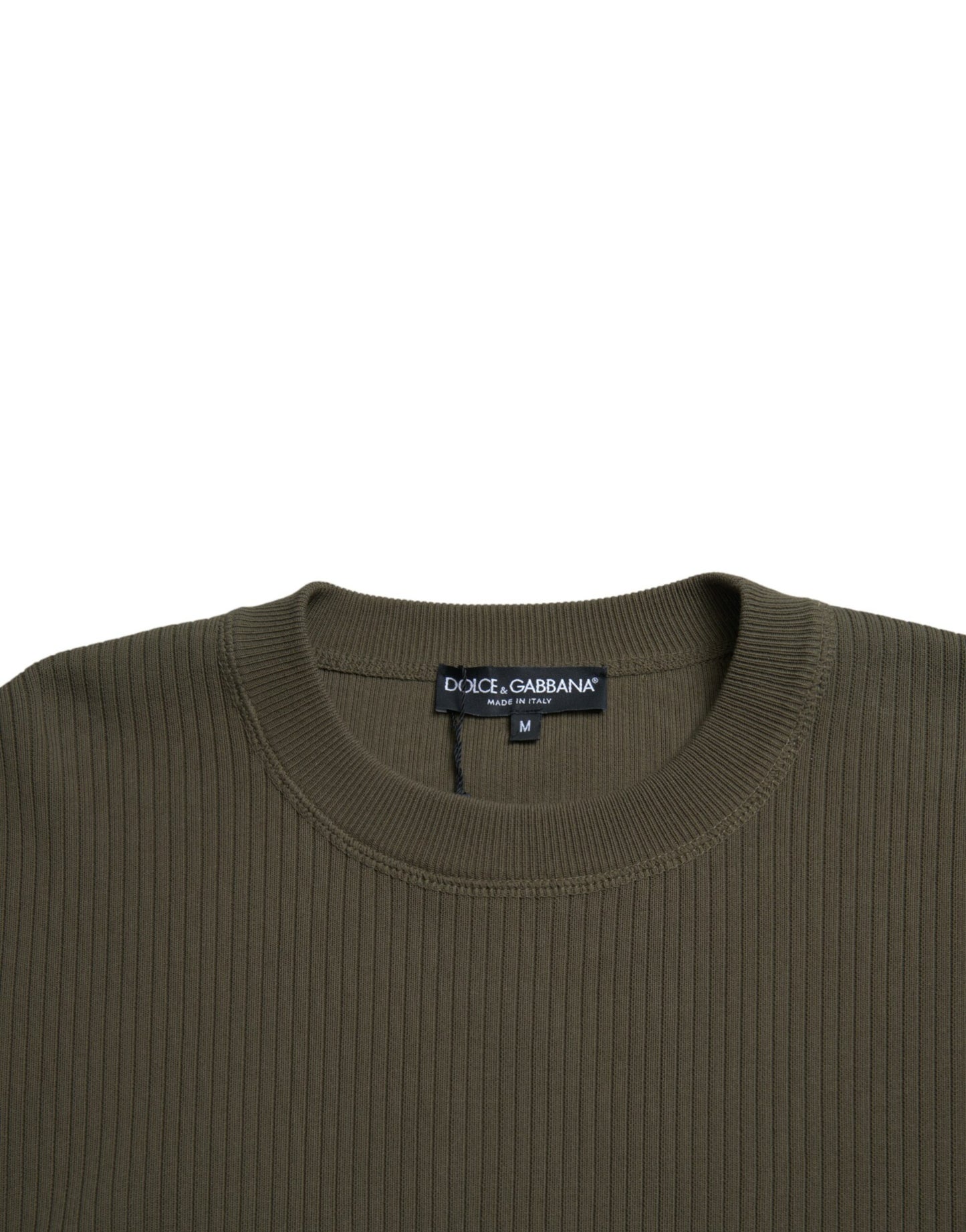 Dolce & Gabbana Grüner Baumwolle Rundhalsausschnitt Männer Pullover