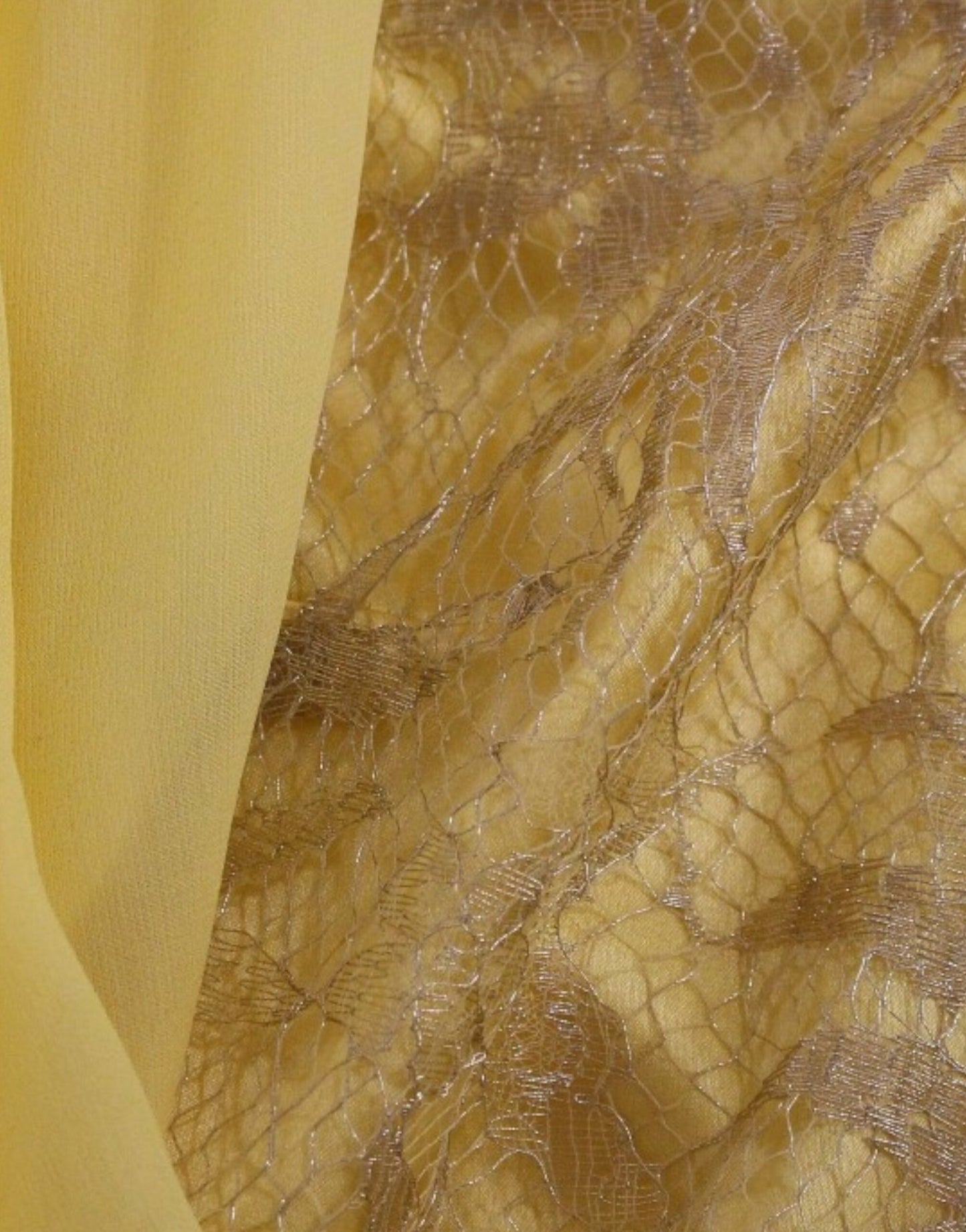 Dolce & Gabbana Yellow lace mini dress with crystal embellishment