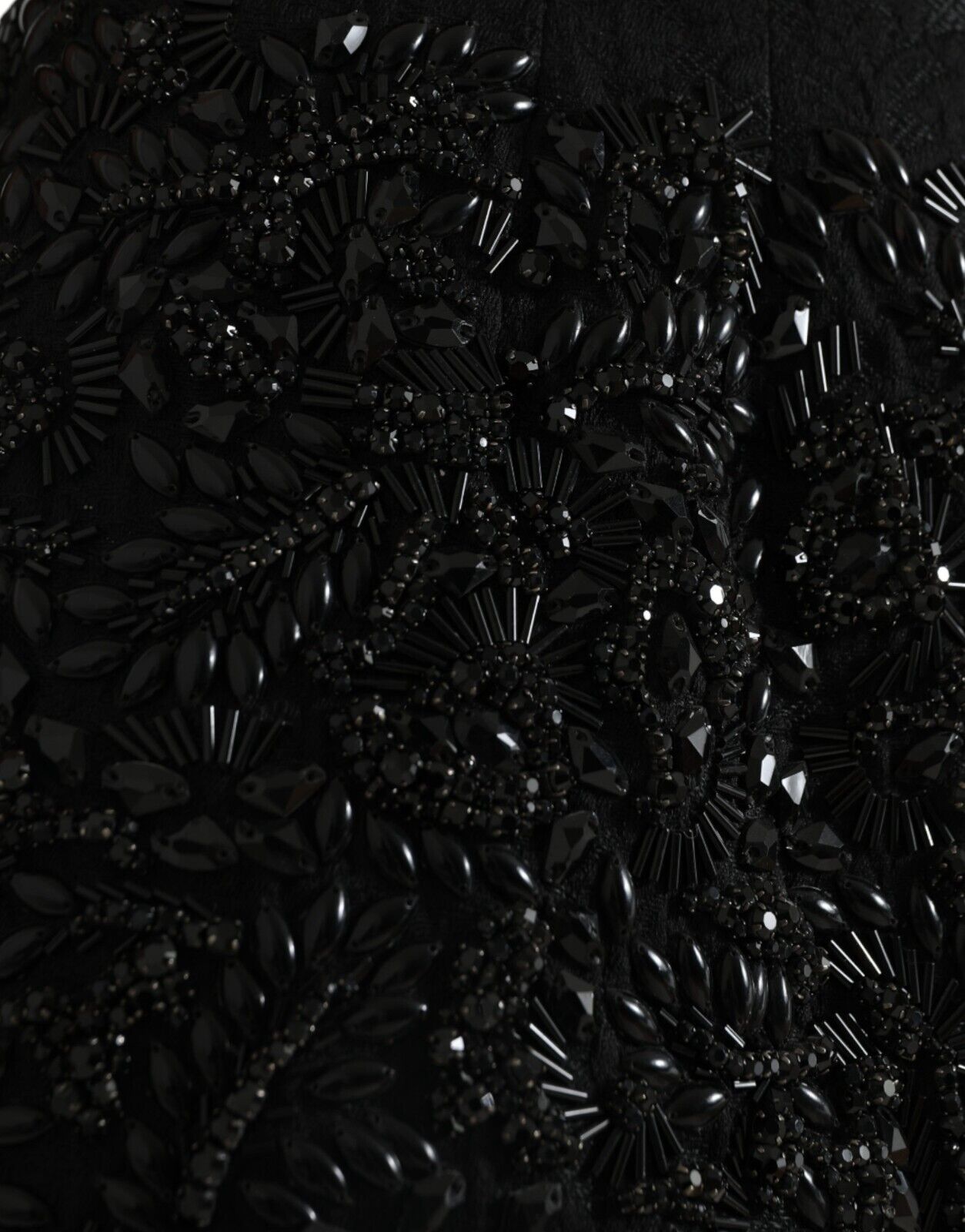 Dolce & Gabbana Black Runway Skirt with Crystal Embellishments