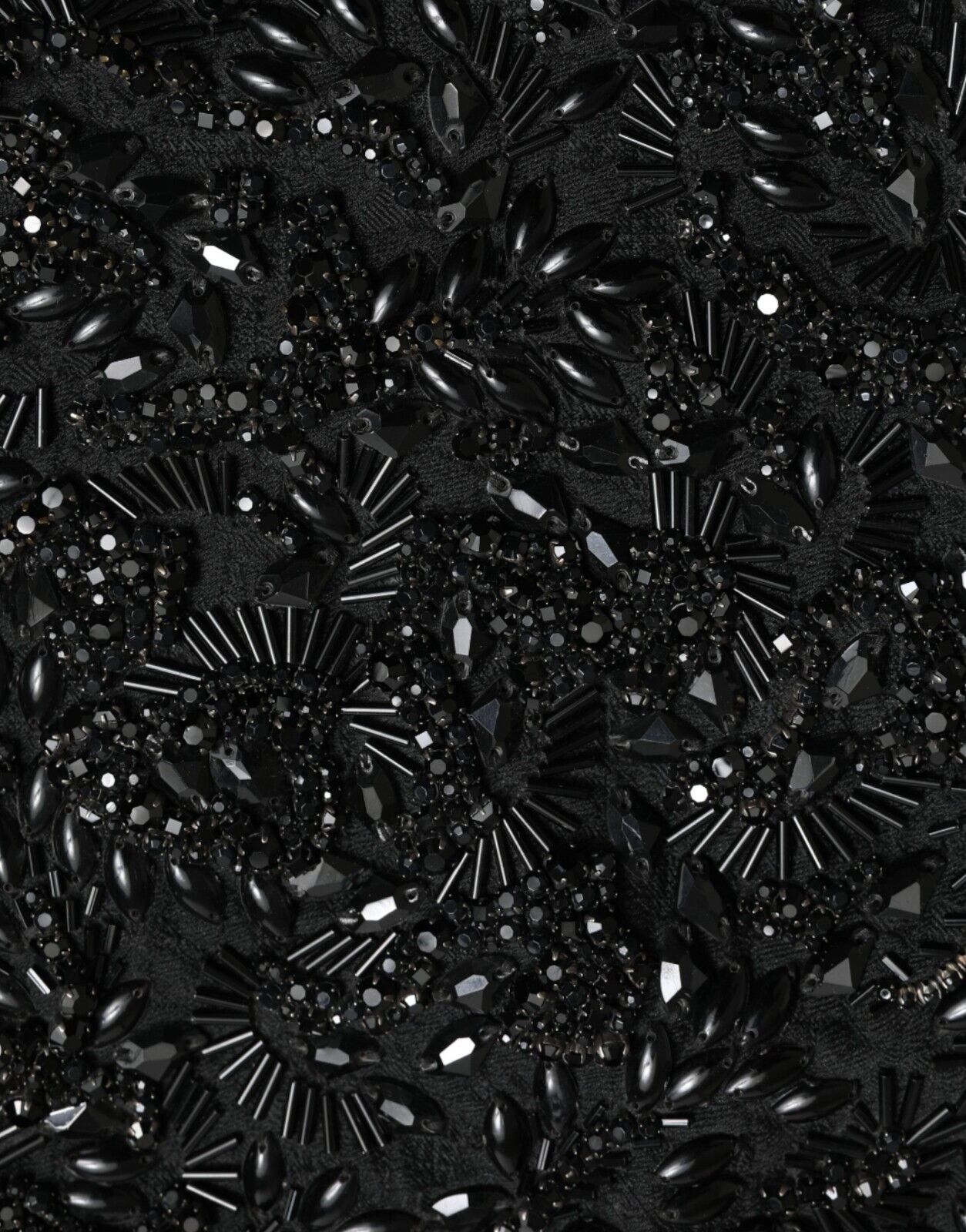 Dolce & Gabbana Black Runway Skirt with Crystal Embellishments