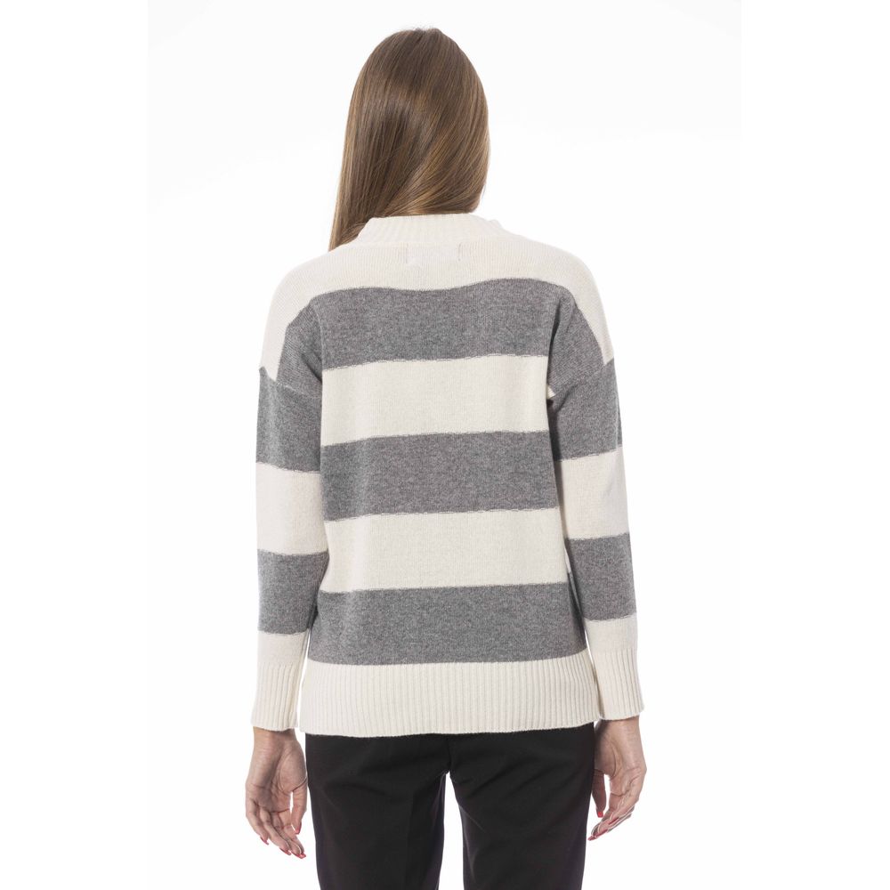 Baldinini Trend Grauer Pullover aus Wolle für Frauen