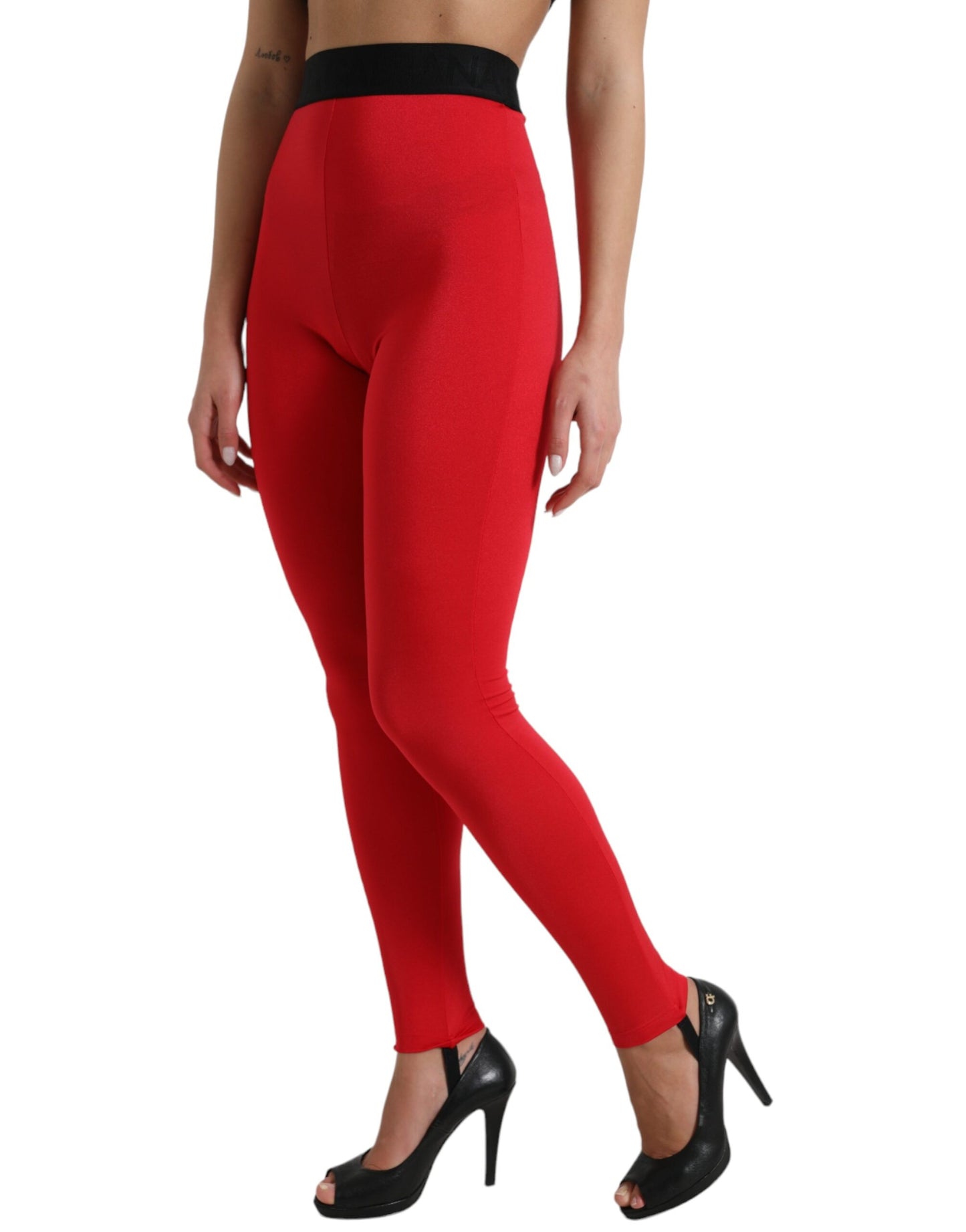 Dolce & Gabbana Elegant Red High Waist Leggings