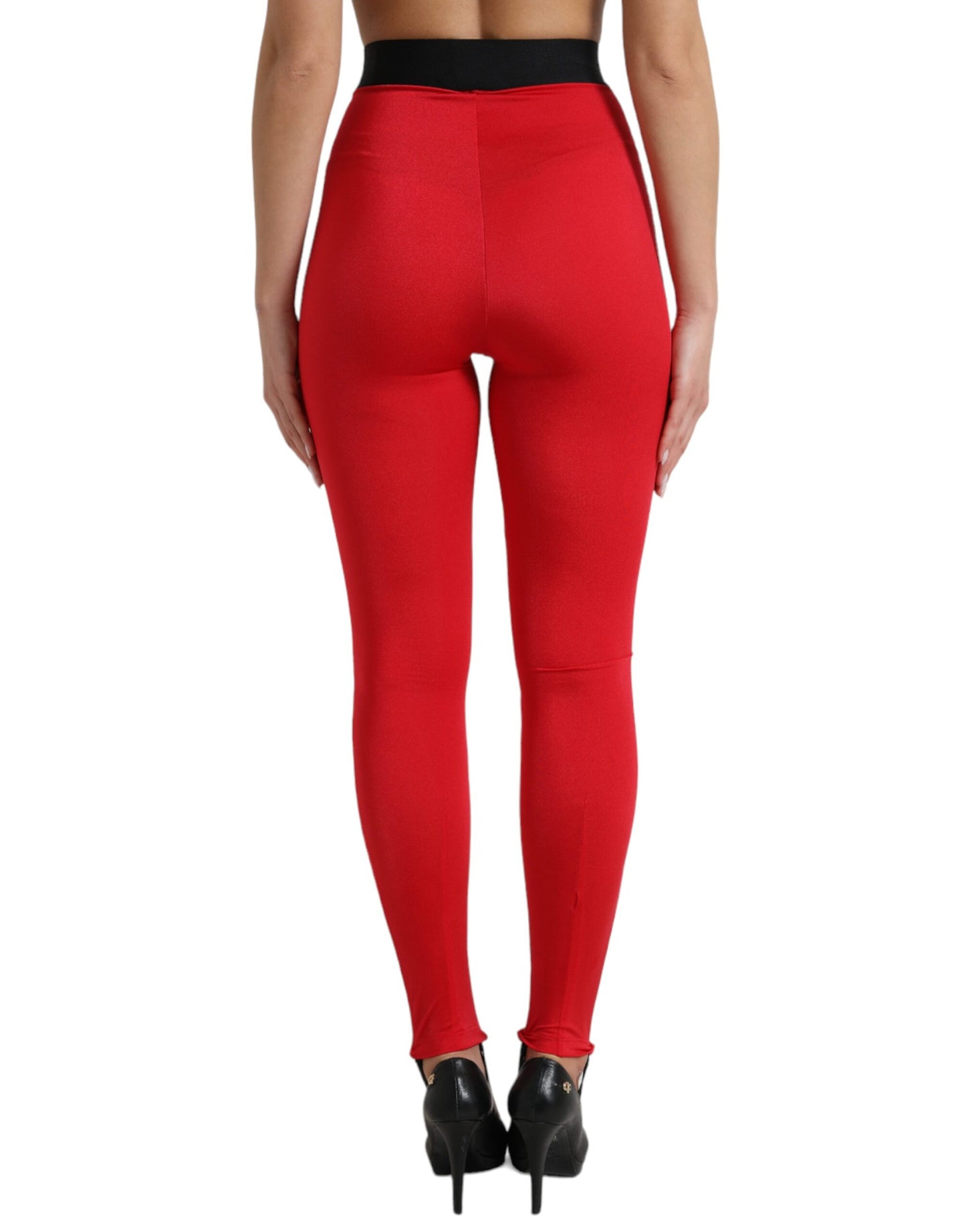 Dolce & Gabbana Elegant Red High Waist Leggings