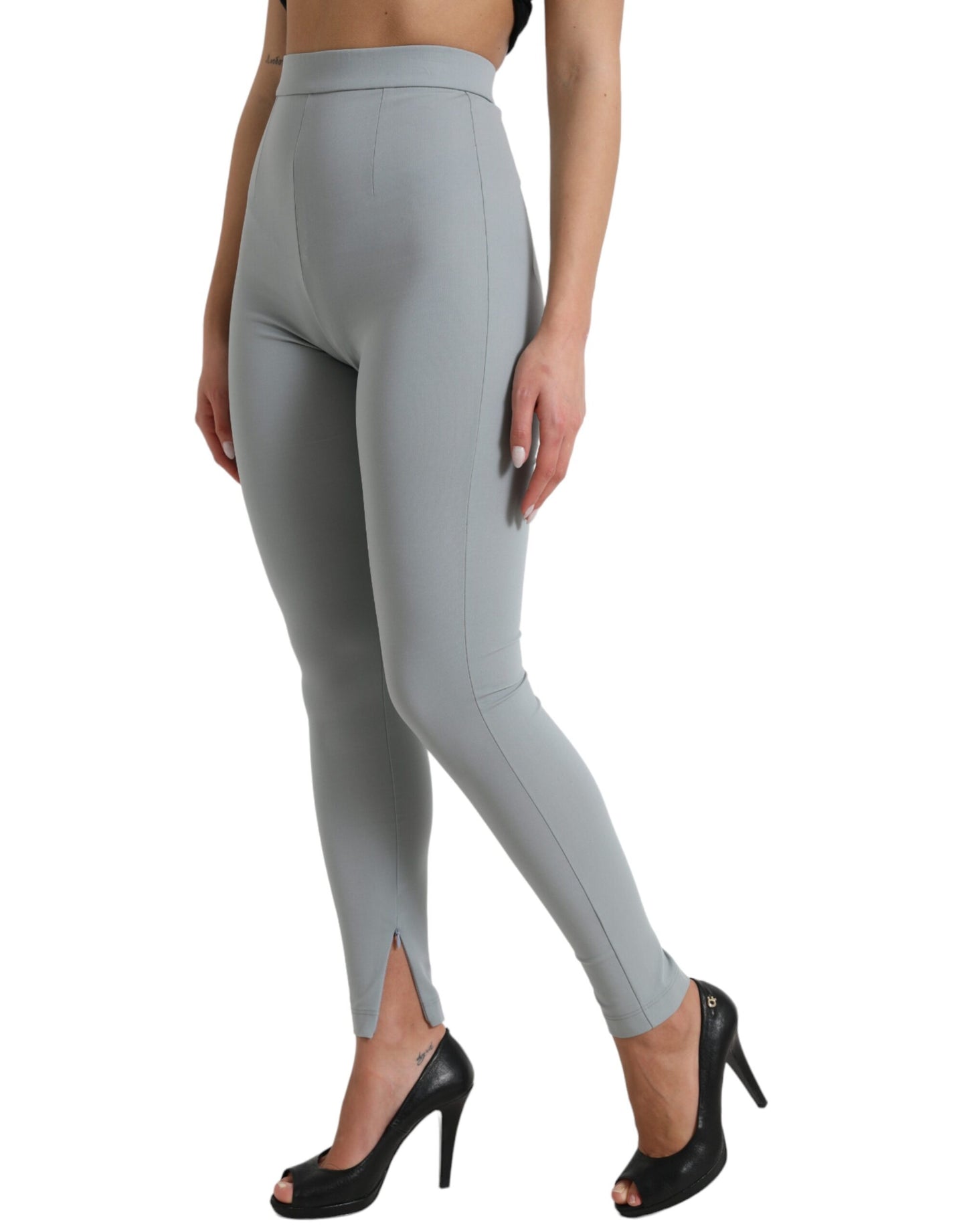 Dolce & Gabbana Elegant High Waist Leggings in Grey