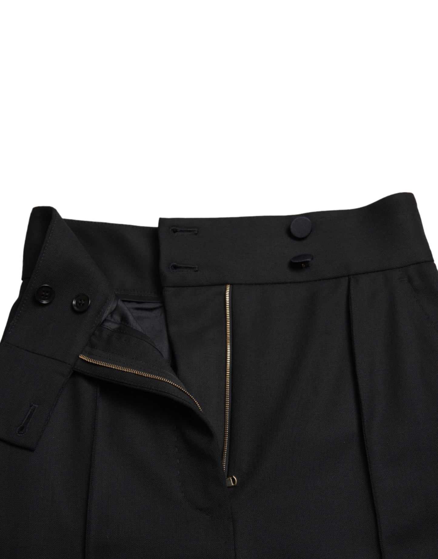 Dolce & Gabbana Elegant tapered wool trousers with high waist