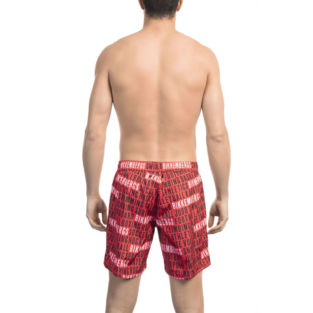 Bikkembergs "Rote Polyester-Badehose für Männer"