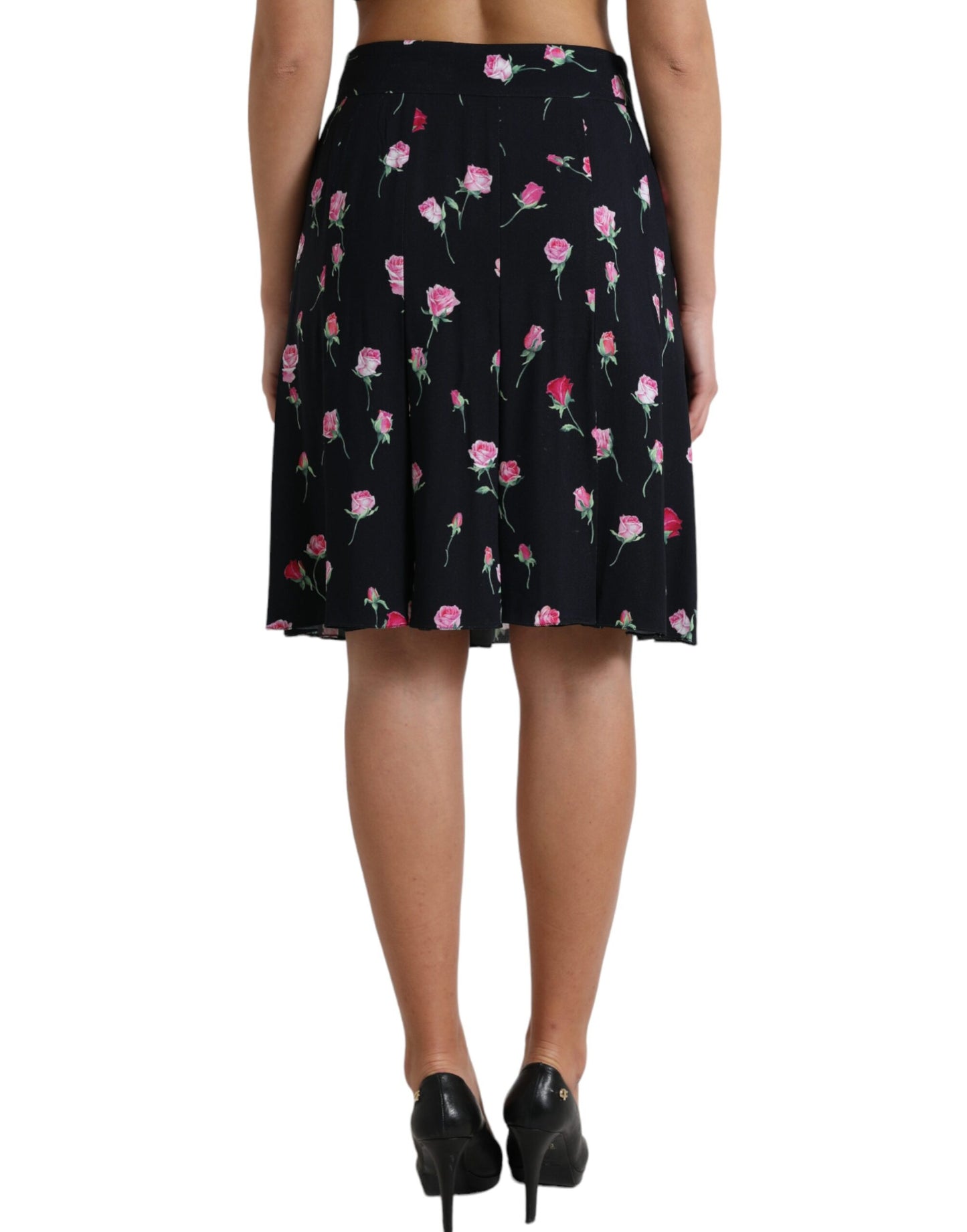 Dolce & Gabbana Elegant knee-length skirt with floral pattern in A-line