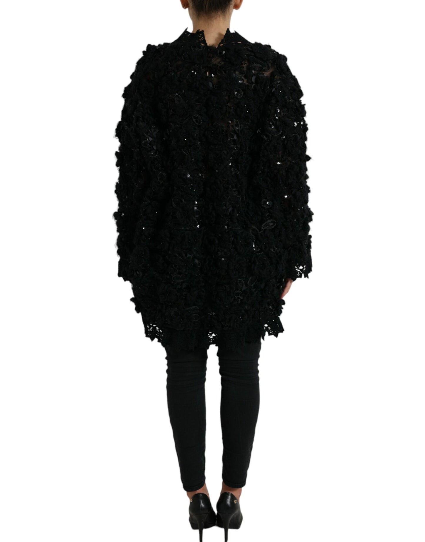 Dolce & Gabbana Schwarzer Pullover mit Paillettenverzierung