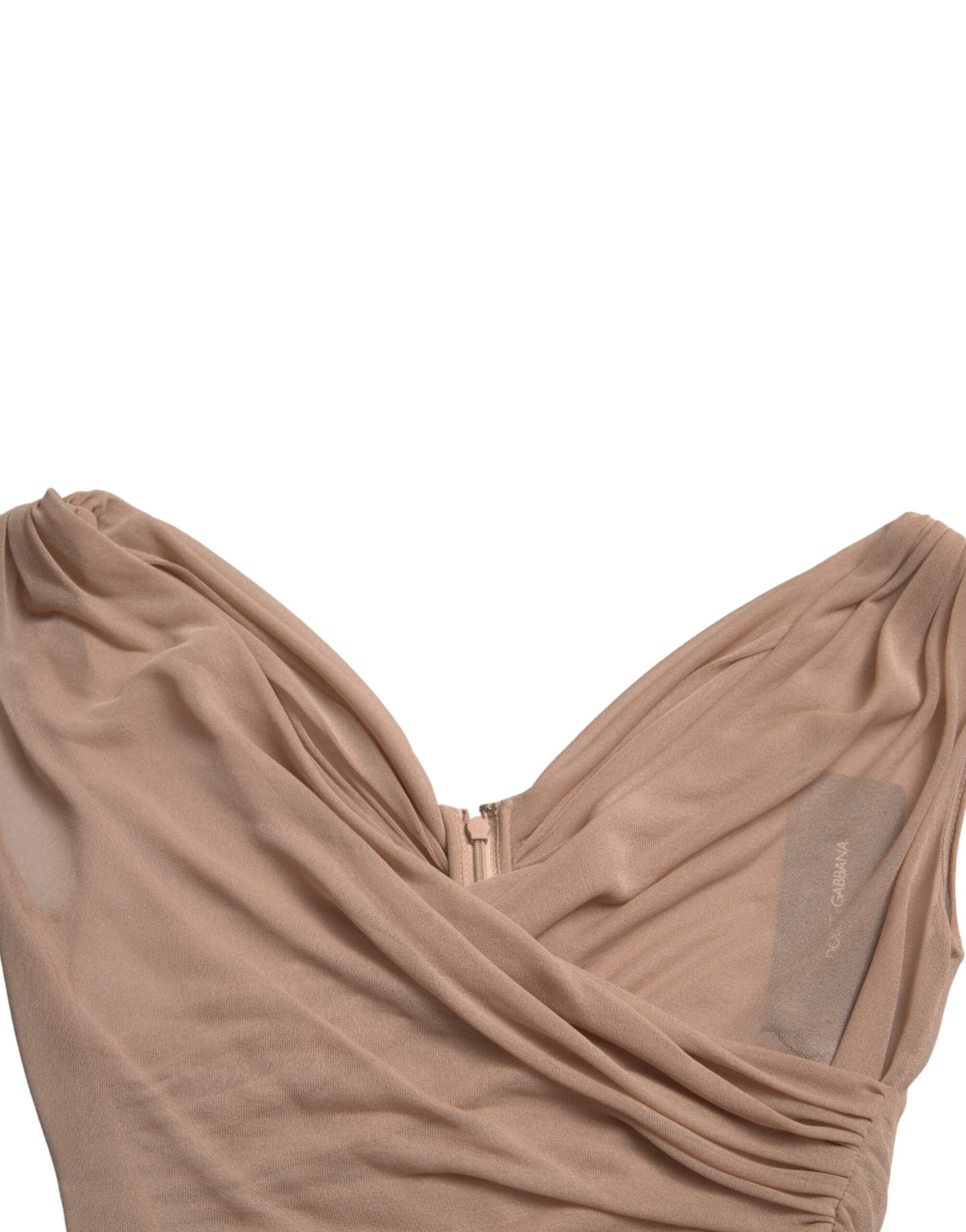 Dolce & Gabbana Beige Viskose V-Ausschnitt Ärmelloses Tank-Top