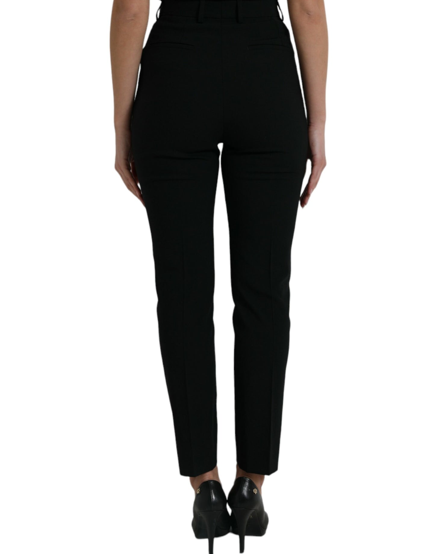 Dolce & Gabbana Elegant tapered wool trousers with high waist
