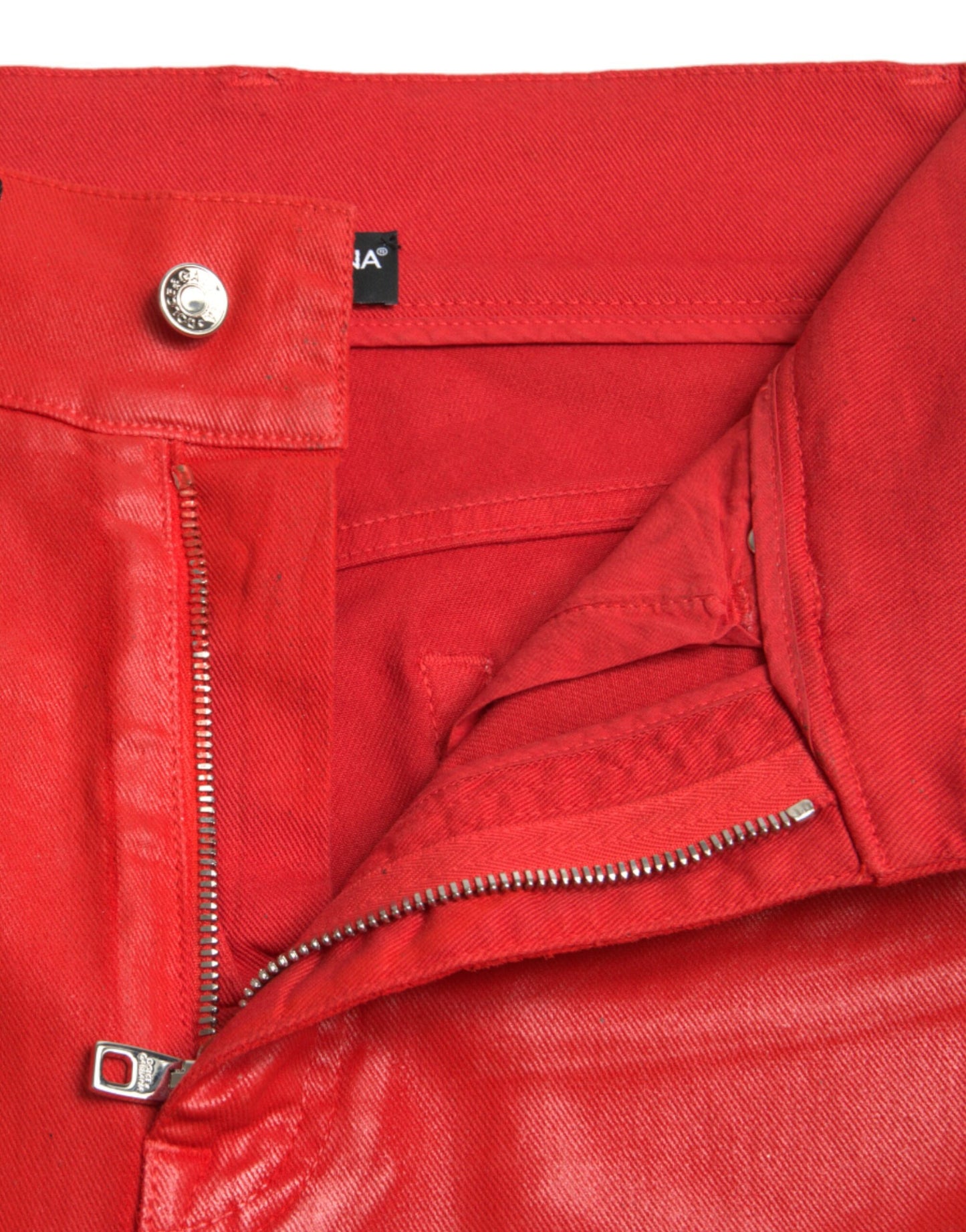 Dolce & Gabbana Elegant High Waist Stretch Denim in Red