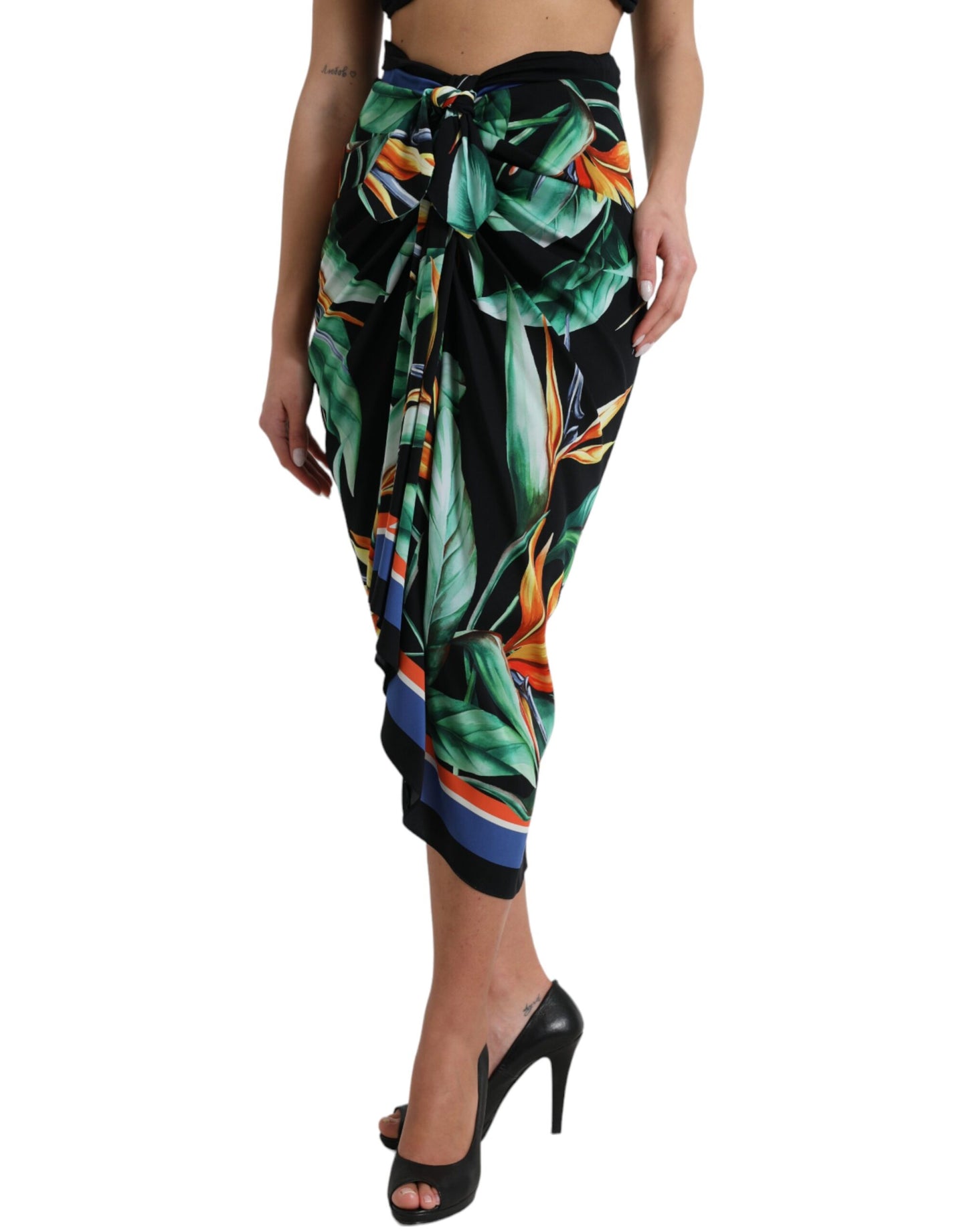 Dolce & Gabbana Elegant floral high waist midi skirt