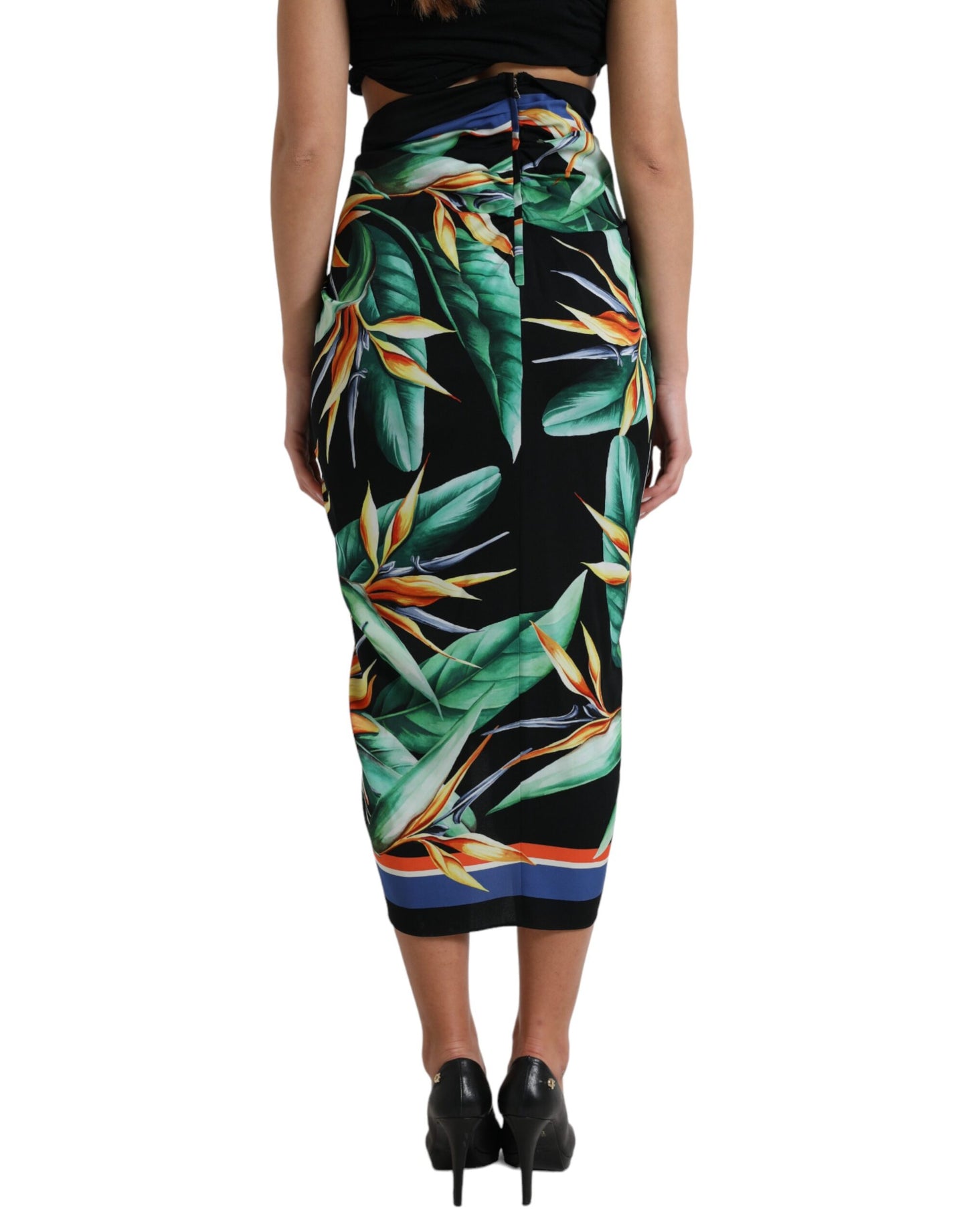 Dolce & Gabbana Elegant floral high waist midi skirt