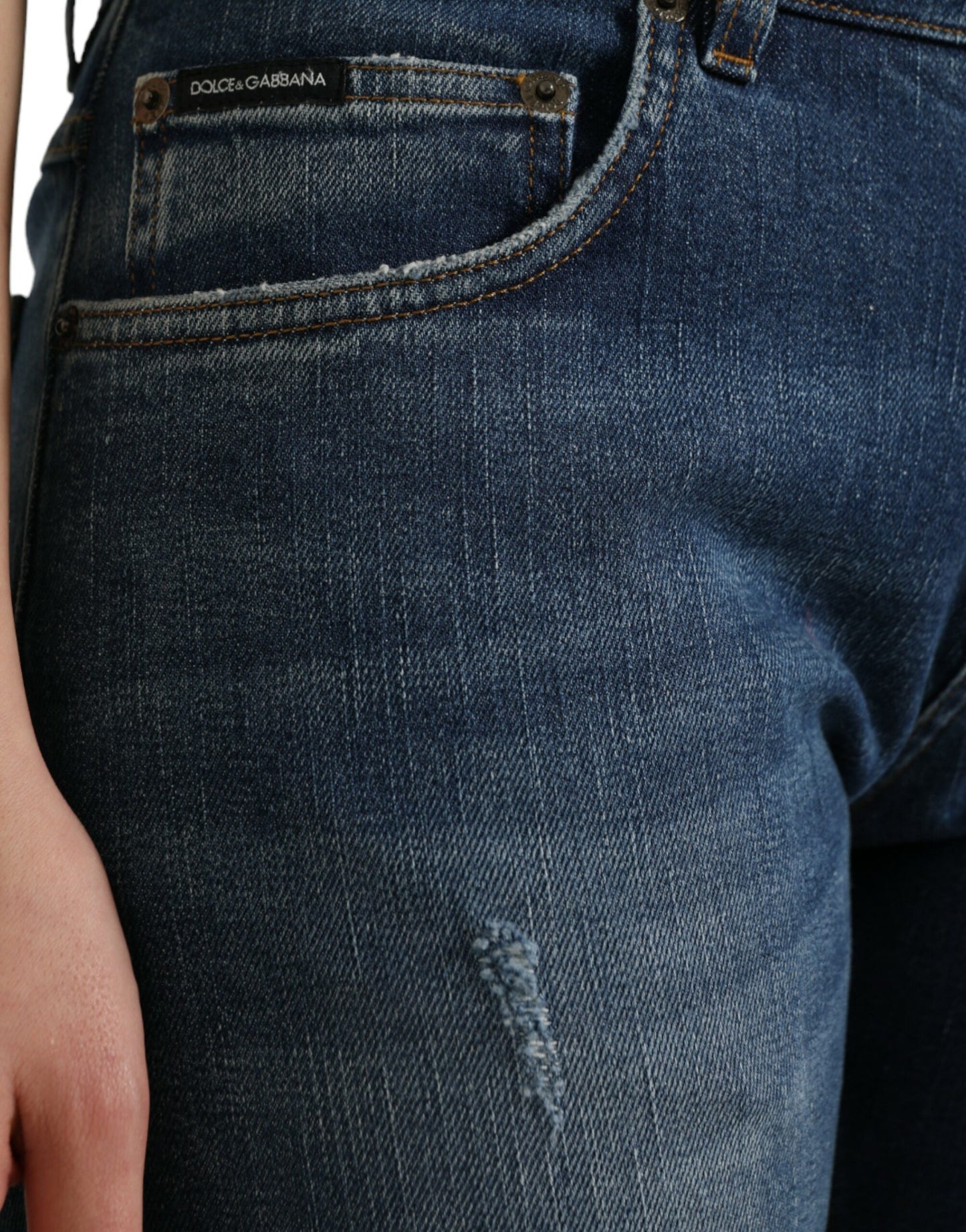 Dolce & Gabbana Chic Boyfriend Stretch Jeans with Mid Waist
