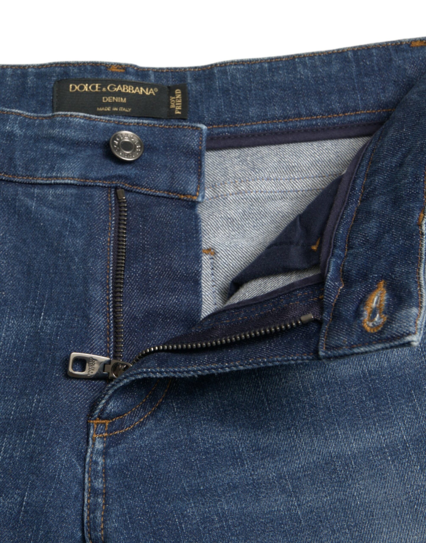 Dolce & Gabbana Chic Boyfriend Stretch Jeans with Mid Waist