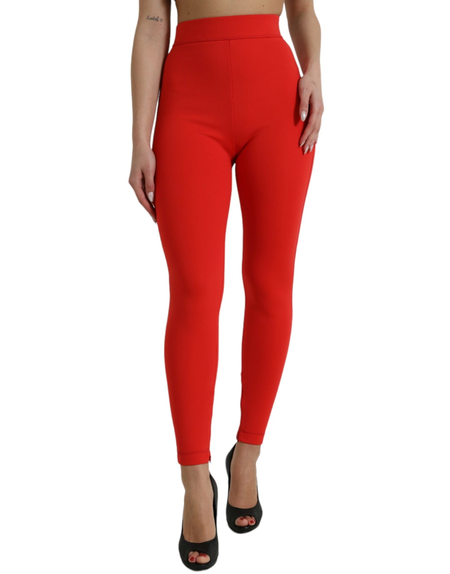Dolce & Gabbana Elegant Red High Waist Leggings