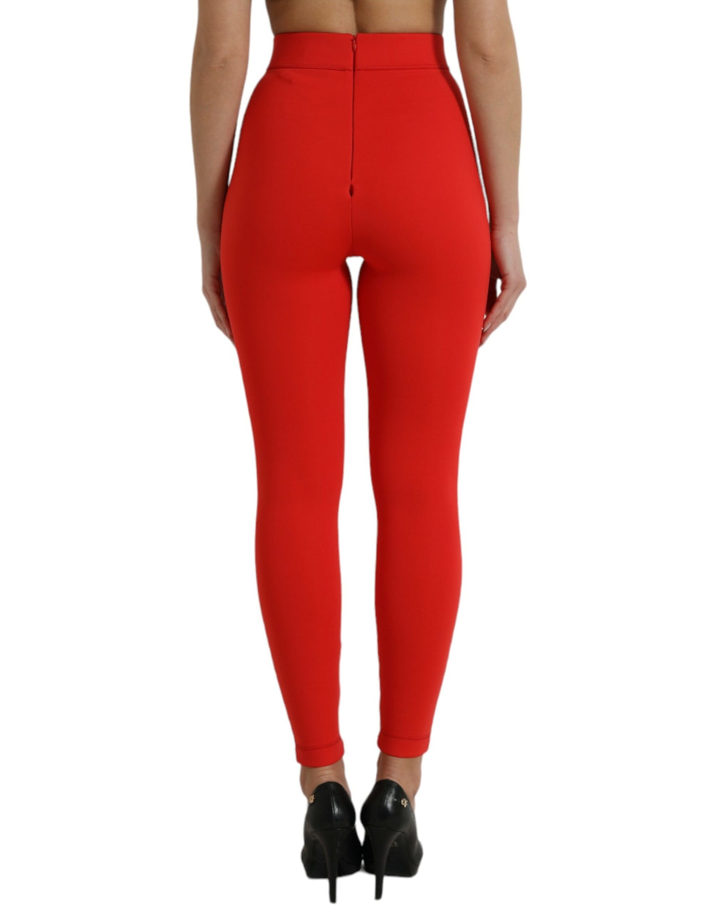 Dolce & Gabbana Elegant Red High Waist Leggings
