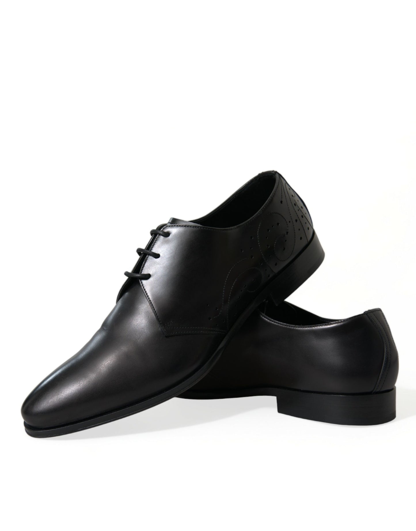 Dolce & Gabbana Schwarze Leder Schnürschuhe Formal Derby Dress Schuhe