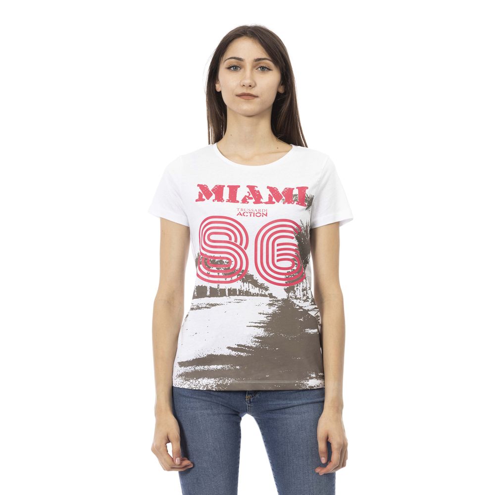 Trussardi Action Weißes T-Shirt aus Baumwolle für Frauen