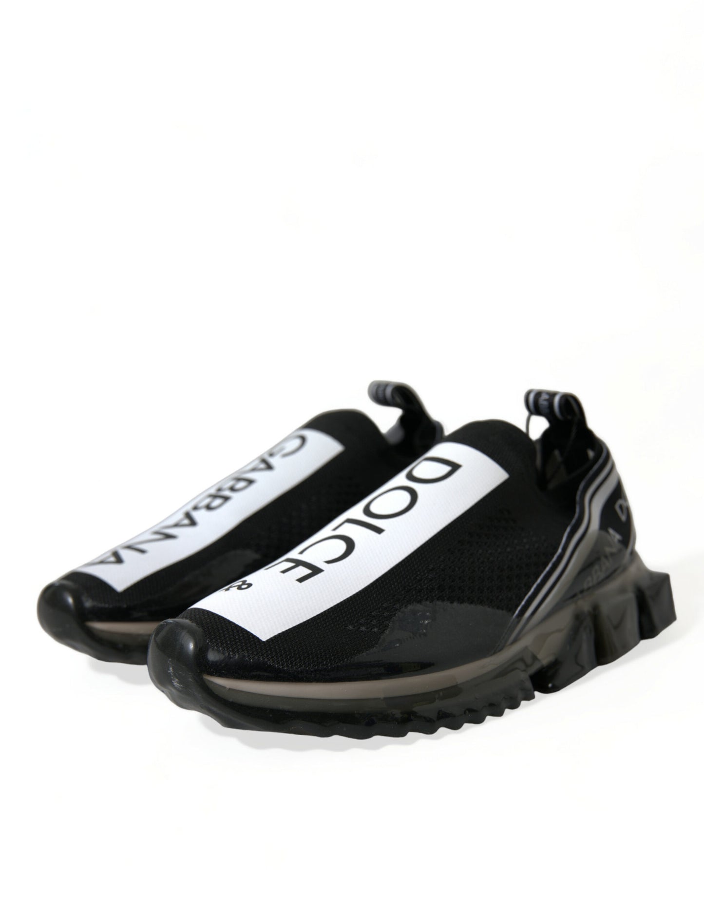 Dolce & Gabbana Schwarz Weiß Slip On Sneakers Sorrento Schuhe