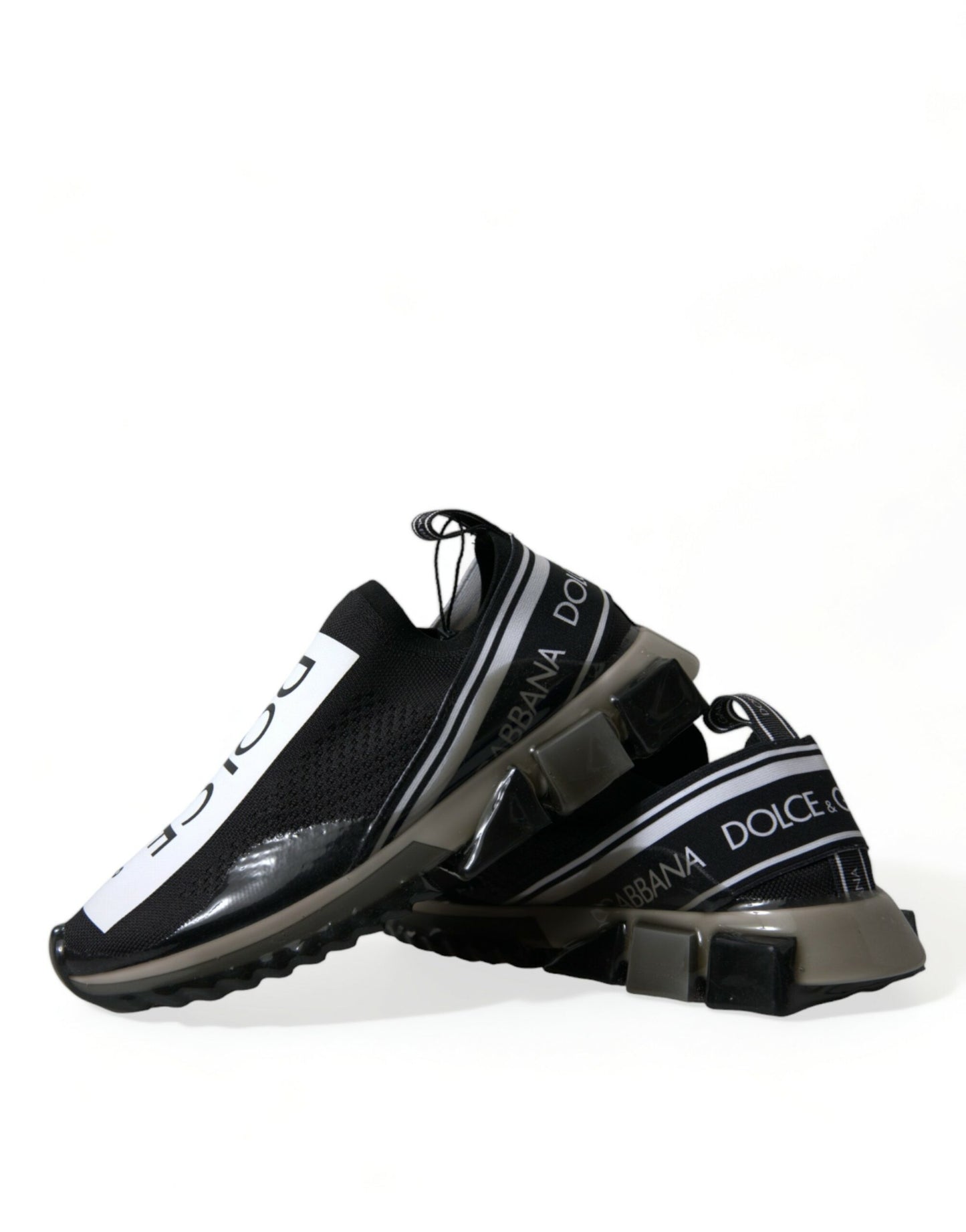 Dolce & Gabbana Schwarz Weiß Slip On Sneakers Sorrento Schuhe