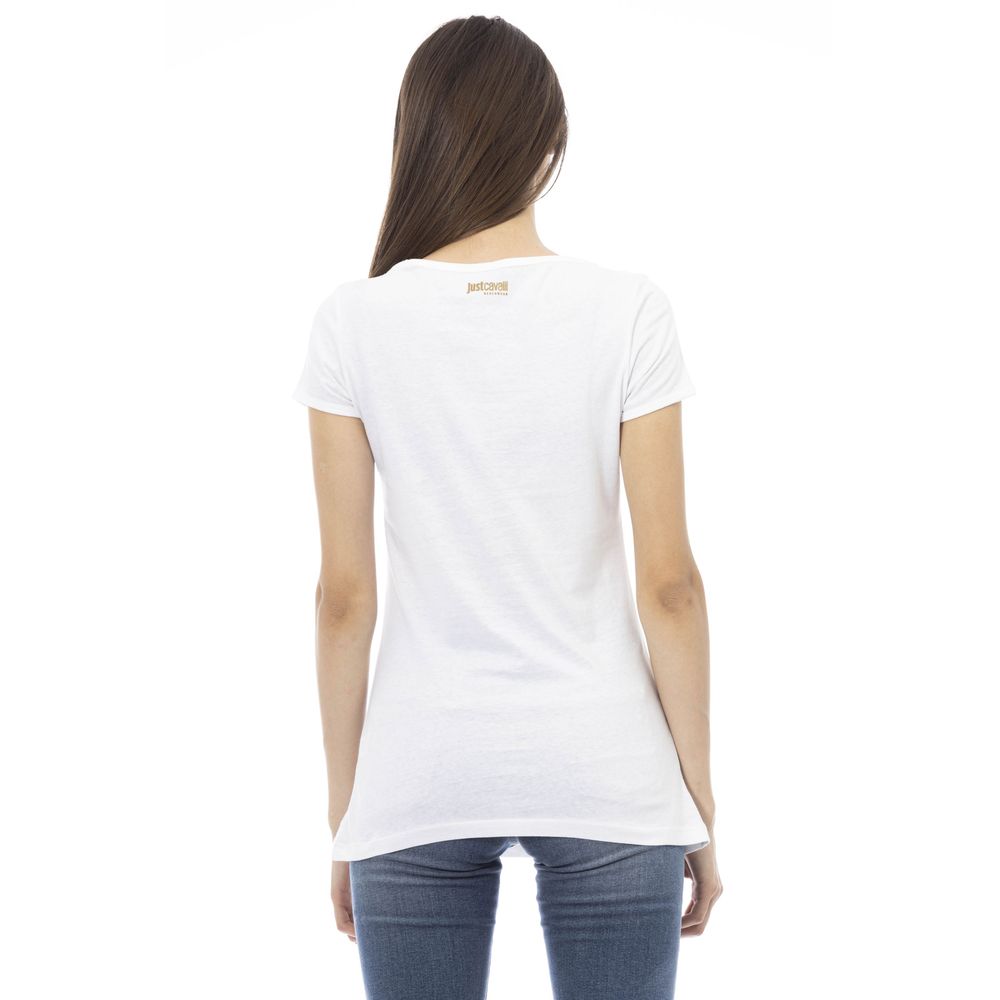 Just Cavalli Weißes T-Shirt aus Baumwolle für Frauen