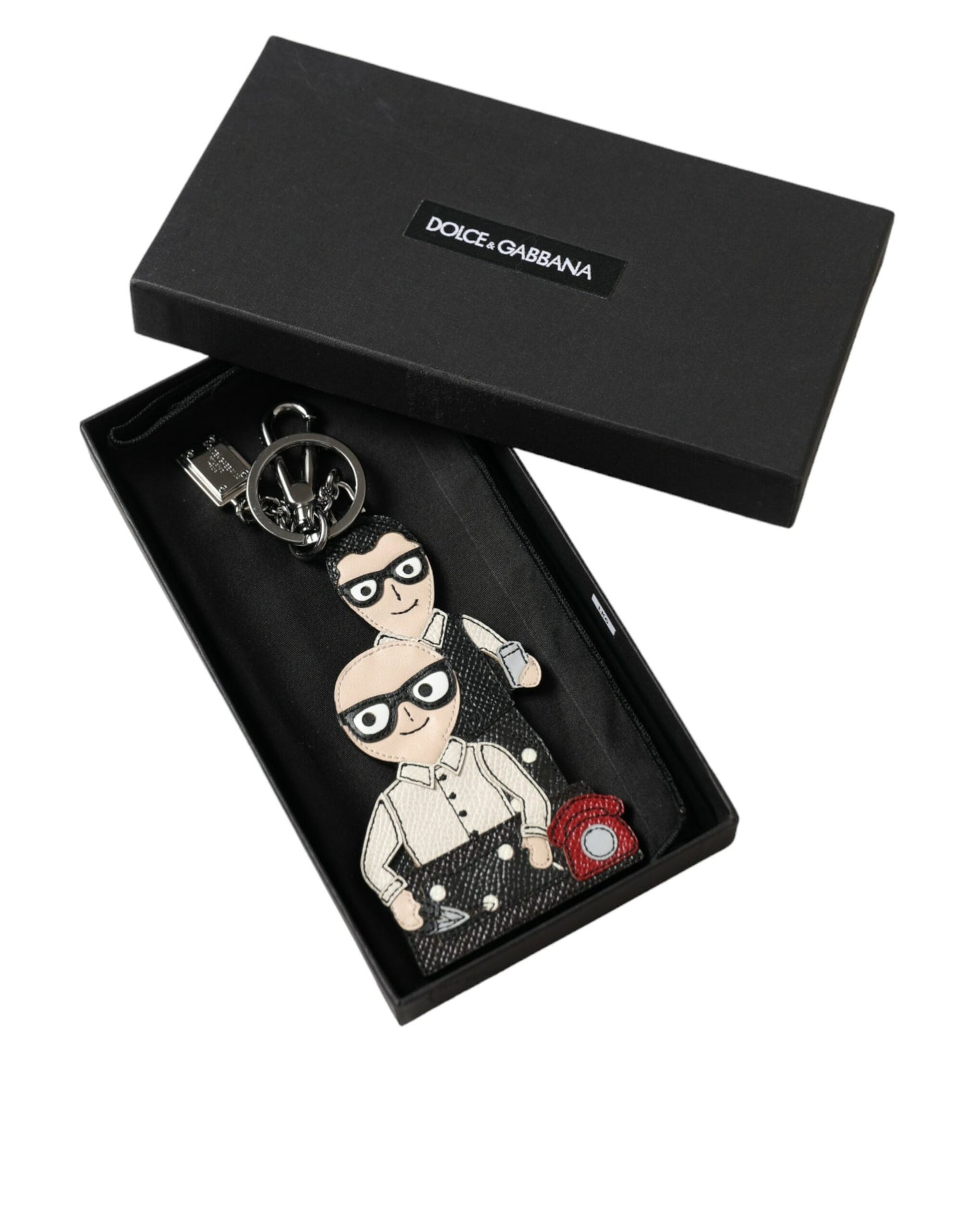 Dolce & Gabbana Leder Dominico Stefano #DGFAMILY Logo-Schlüsselanhänger