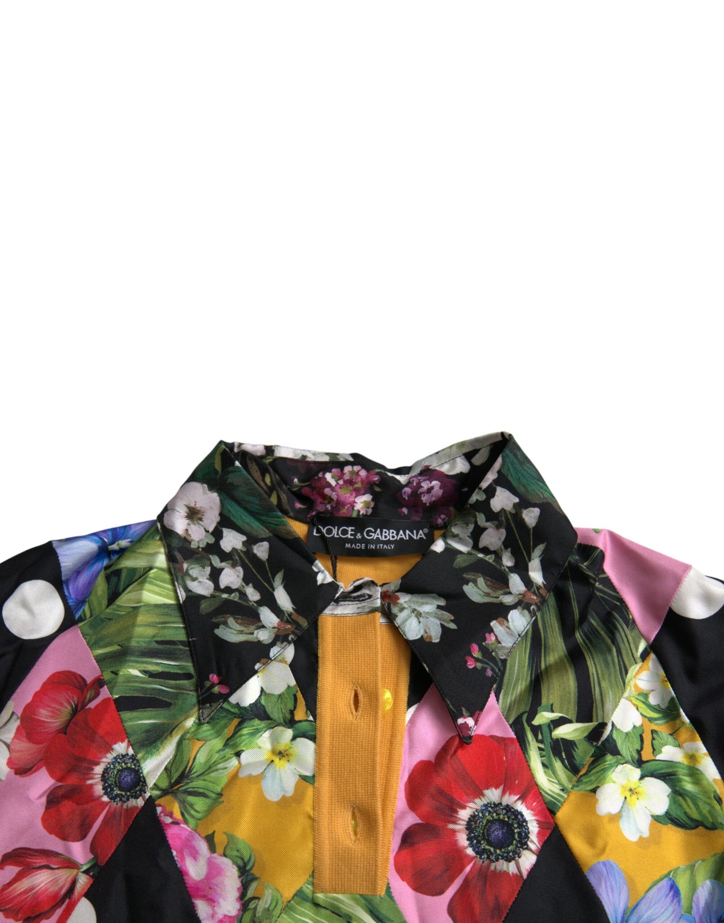 Dolce & Gabbana Mehrfarbiger Patchwork-Henley-Pullover aus Kaschmir