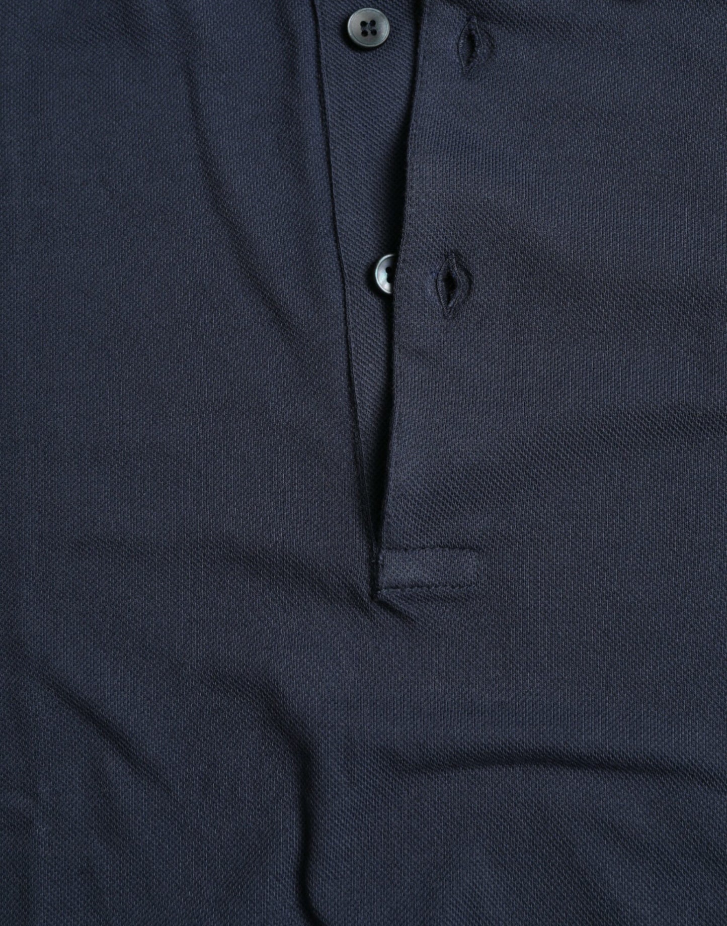 Dolce & Gabbana Blaues Crown Patch Baumwoll-Polo-T-Shirt mit Kragen für Männer