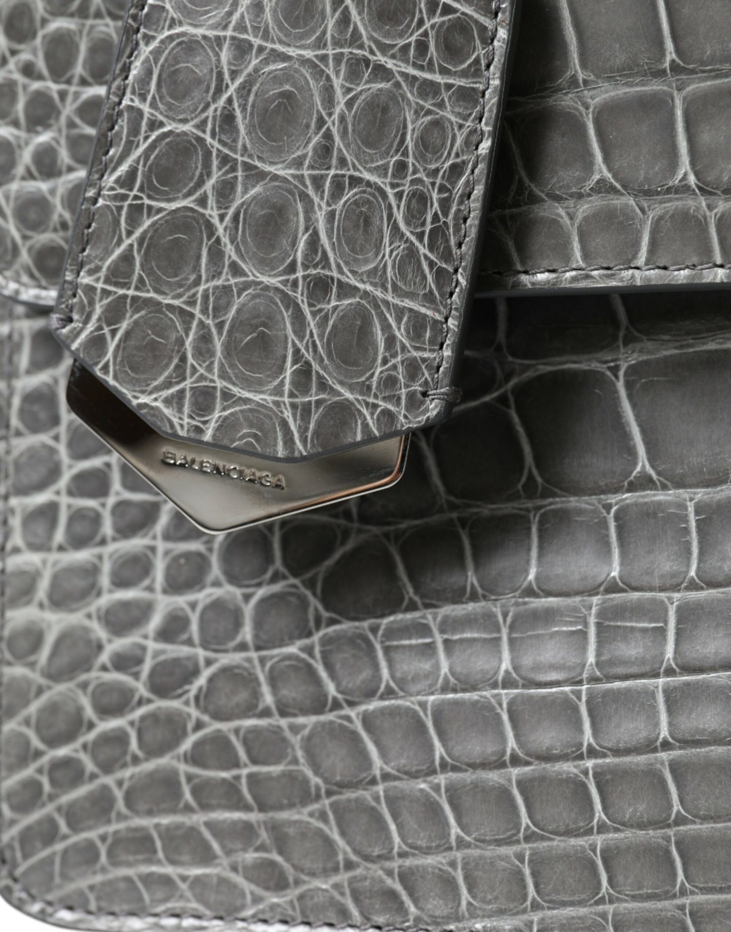 Balenciaga Graue Exotenleder Handtasche Medium Schulter