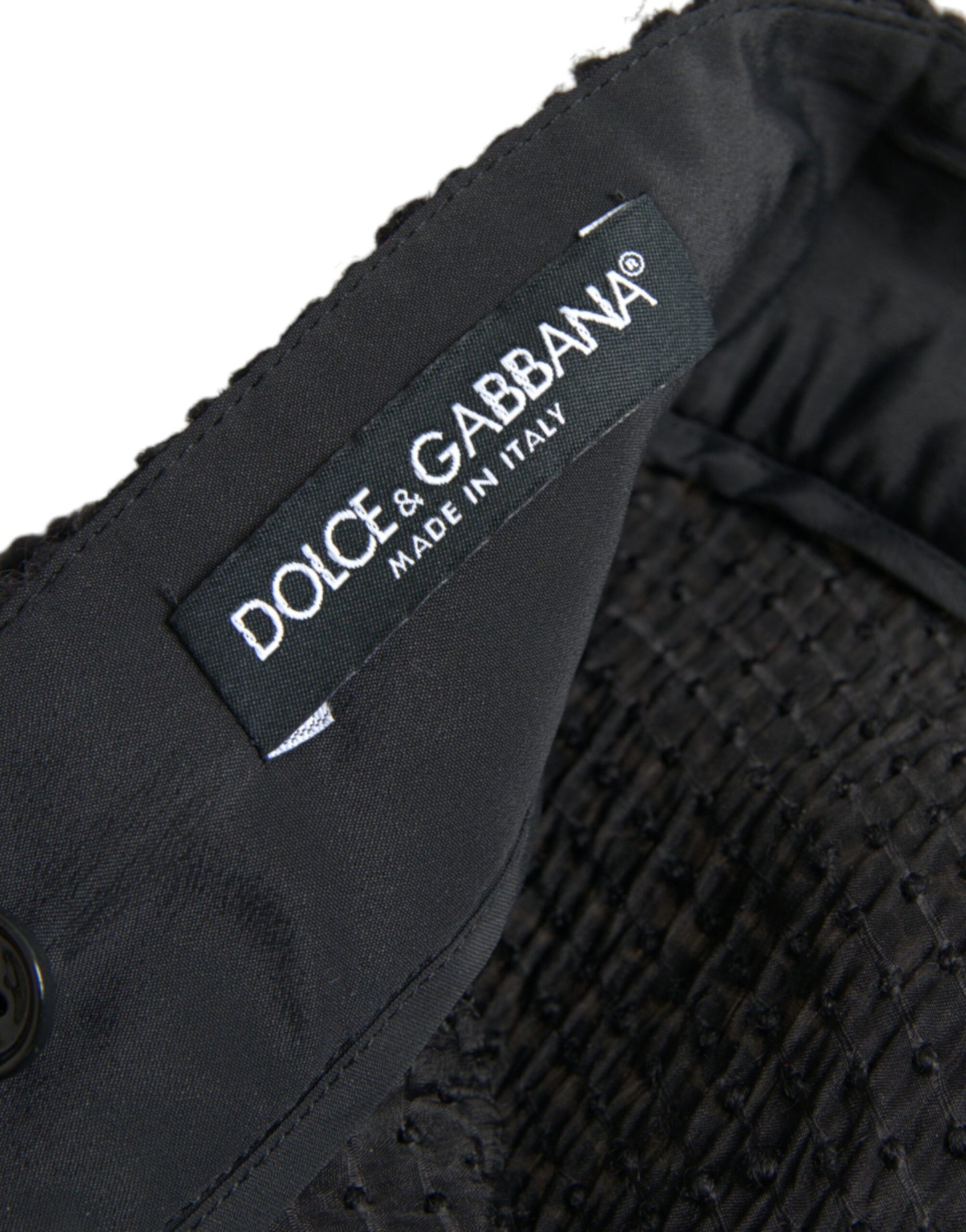 Dolce & Gabbana Black High Waist Knee Length A-Line Skirt