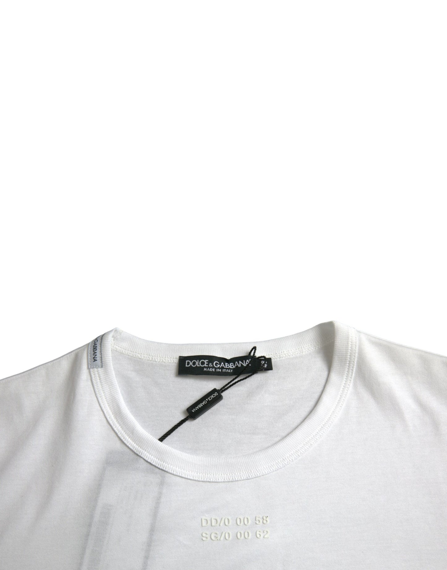 Dolce & Gabbana Weißes Baumwolltaschen-T-Shirt mit kurzen Ärmeln