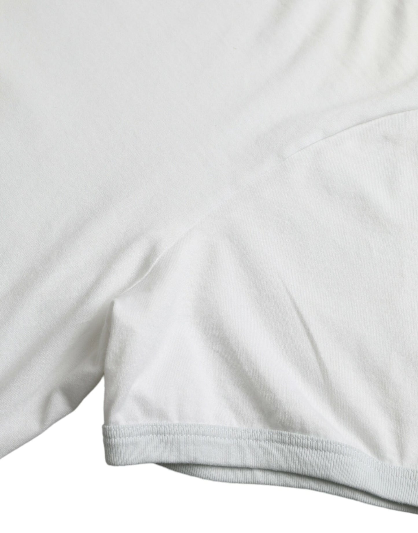 Dolce & Gabbana Weißes Baumwoll-T-Shirt mit Rundhalsausschnitt und kurzen Ärmeln