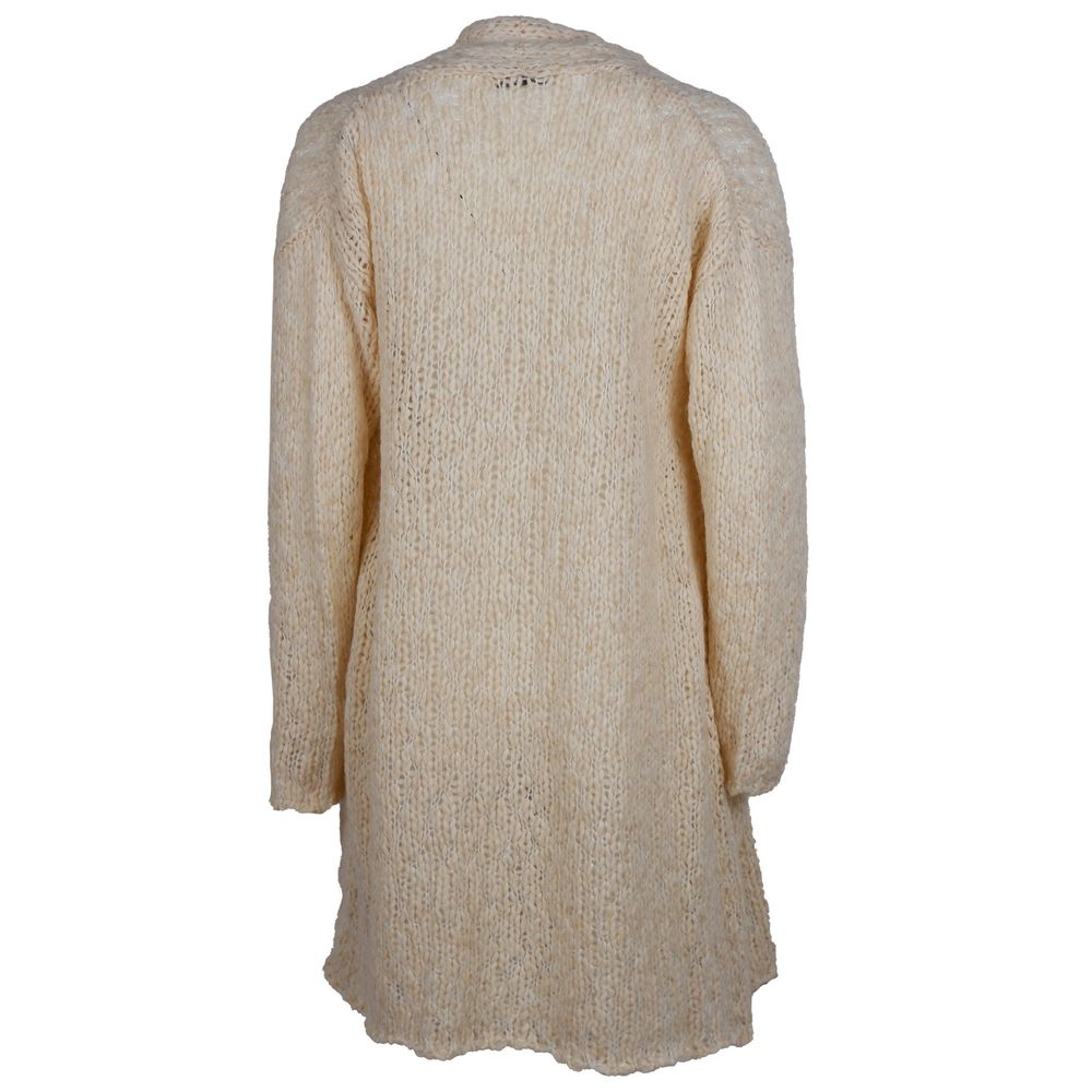 Alpha Studio Beigefarbenes Kleid aus Alpakawolle für Frauen