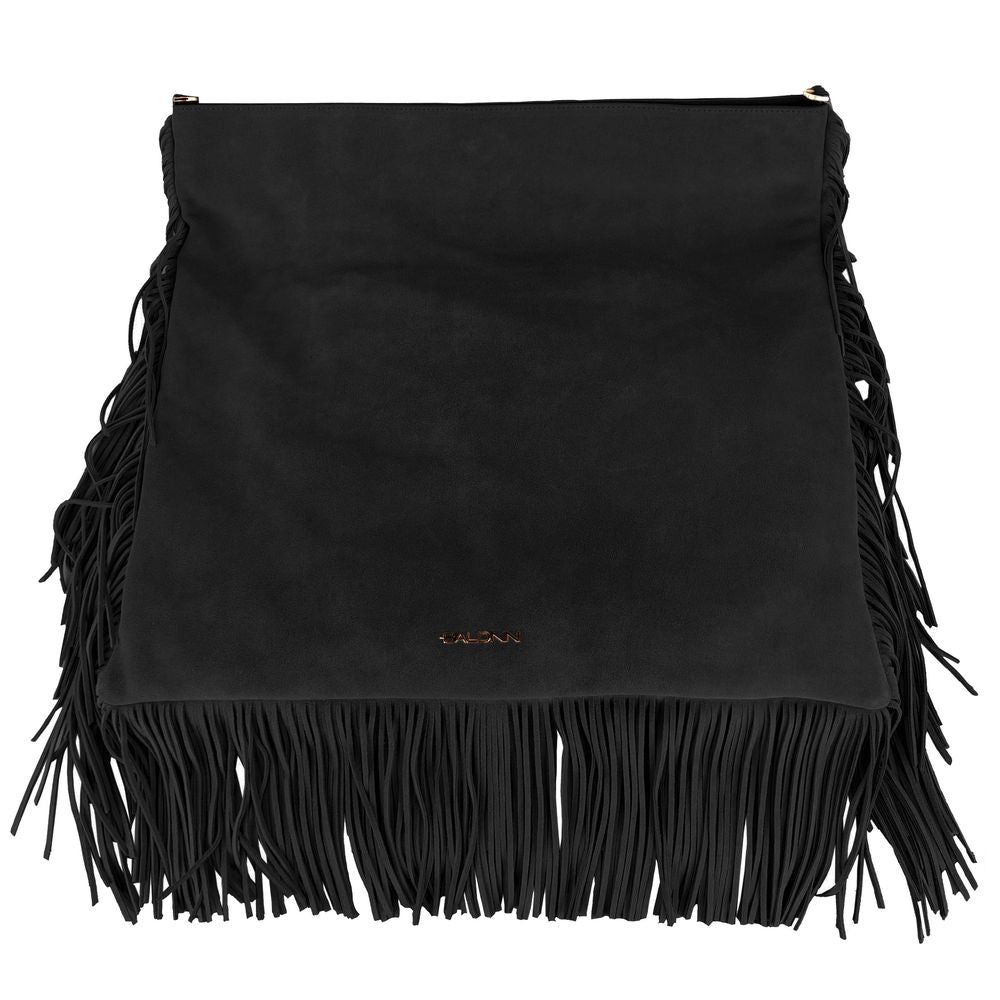 Baldinini Trend Schwarze Kalbsleder Damen Crossbody Tasche