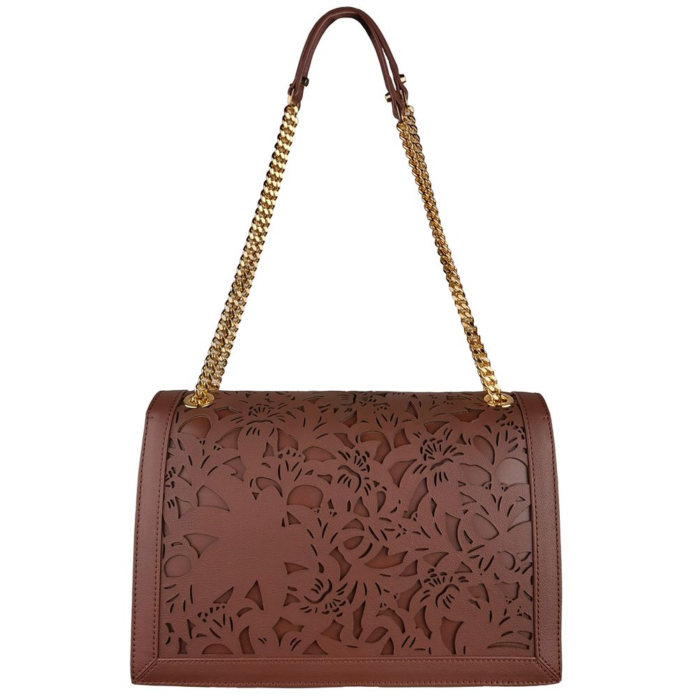 Baldinini Trend Braunes Kalbsleder Damen Crossbody Tasche