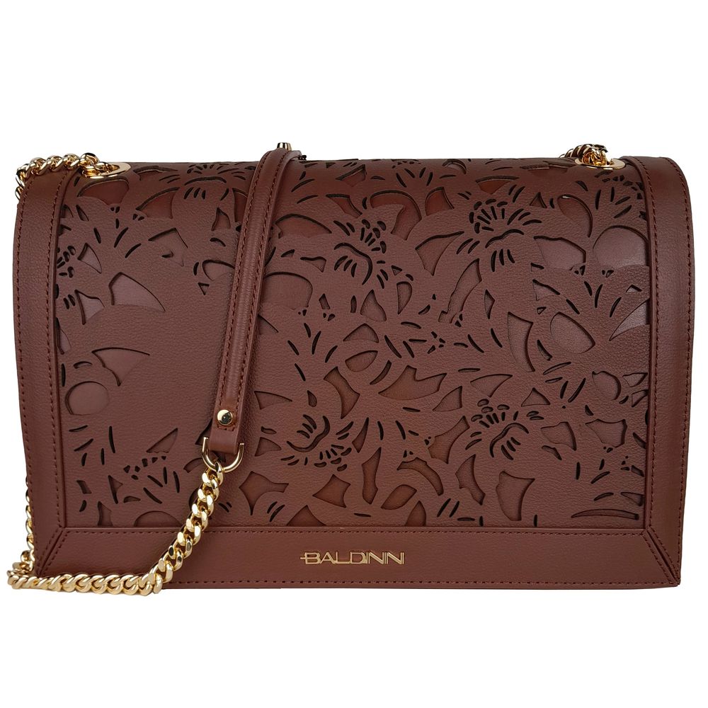 Baldinini Trend Braunes Kalbsleder Damen Crossbody Tasche