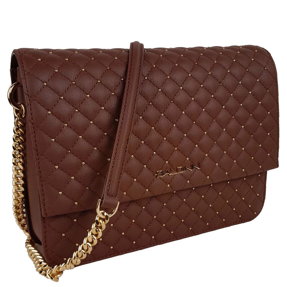 Baldinini Trend Braunes Kalbsleder Damen Crossbody Tasche