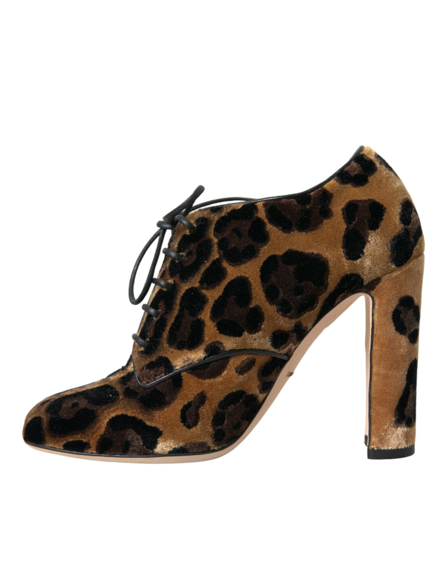 Dolce & Gabbana Brown Leopard Hair Lace Up Boots Shoes