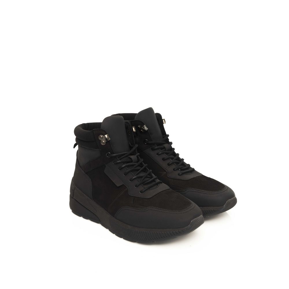 Cerruti 1881 Schwarzes Leder Herren Sneaker