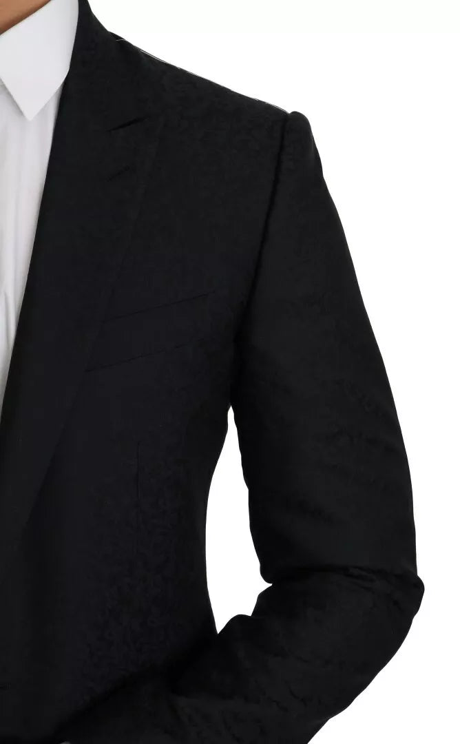 Dolce & Gabbana Blue Floral Jacquard Blazer