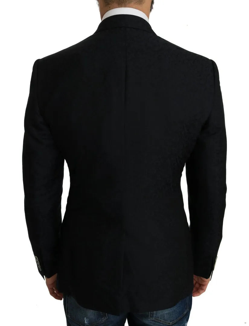 Dolce & Gabbana Blue Floral Jacquard Blazer