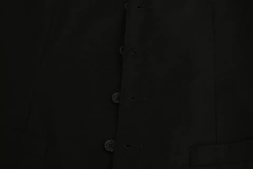 Dolce & Gabbana Black Wool Stretch Vest Formal Dress Vest