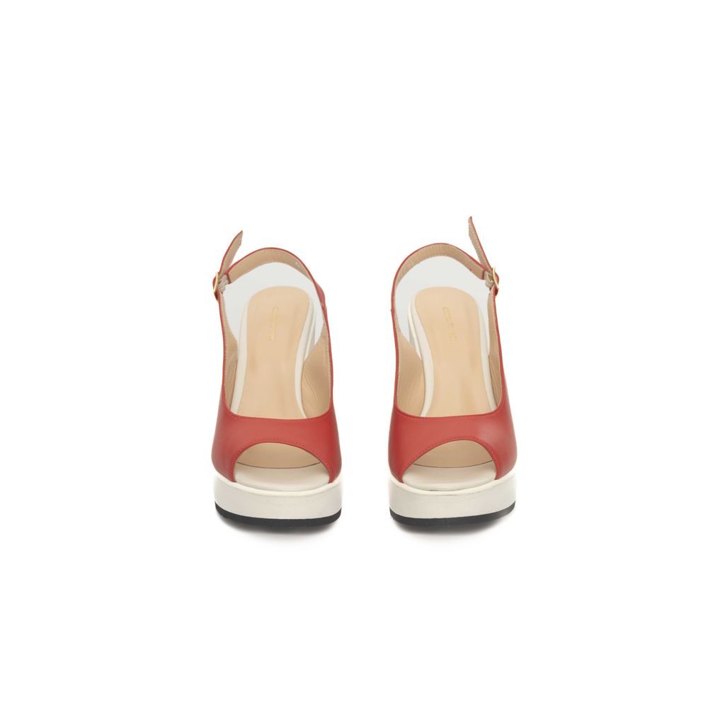 Cerruti 1881 Red Leather Women's Sandal