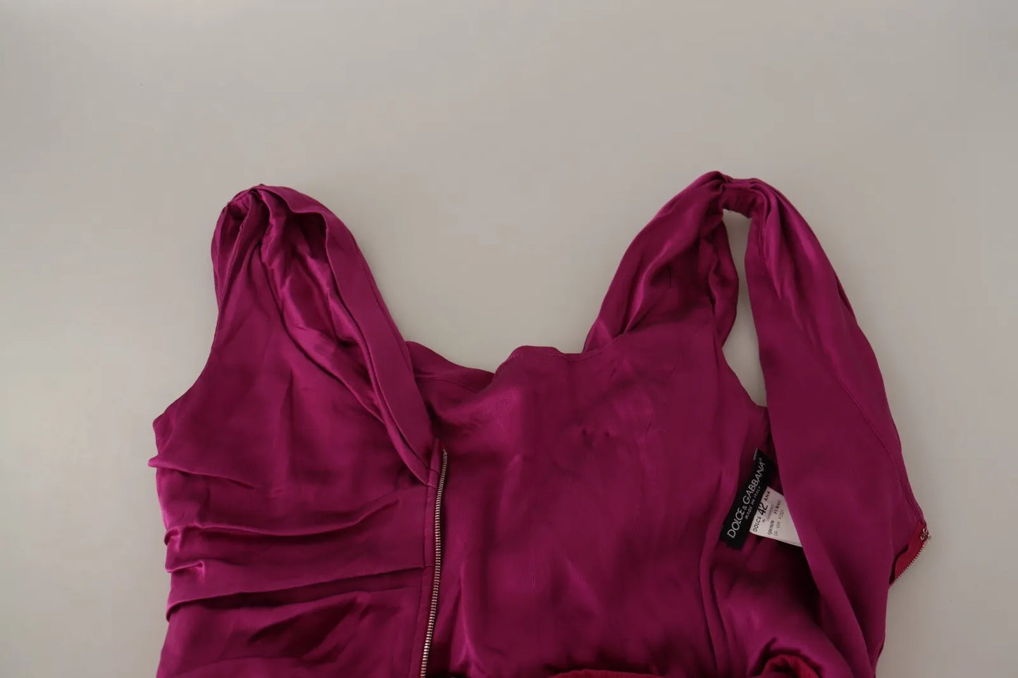 Dolce & Gabbana Sheath Dress Mermaid Fuchsia Silk Stretch Dress