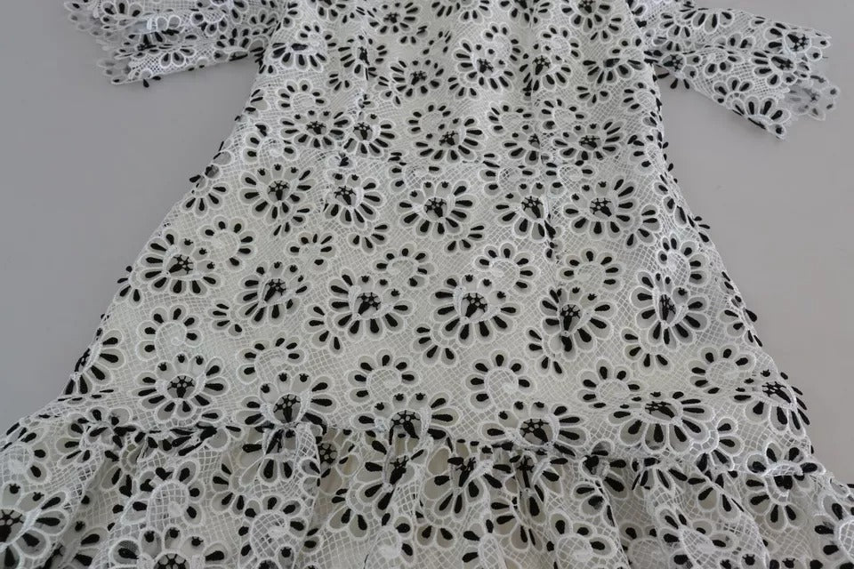 Dolce & Gabbana White Polyester A-line Midi Dress