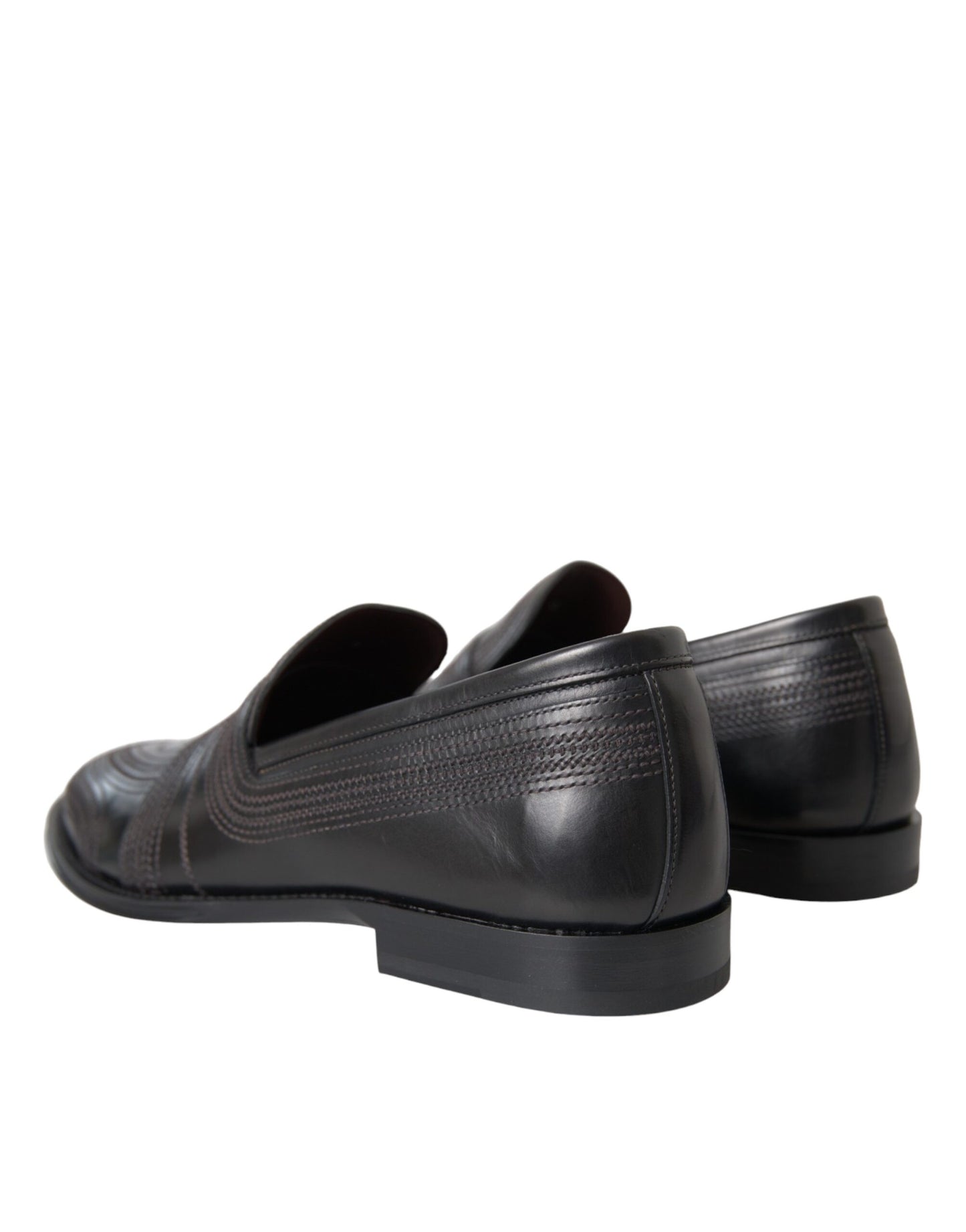 Dolce & Gabbana Black Brown Leather Loafers Men Dress Shoes