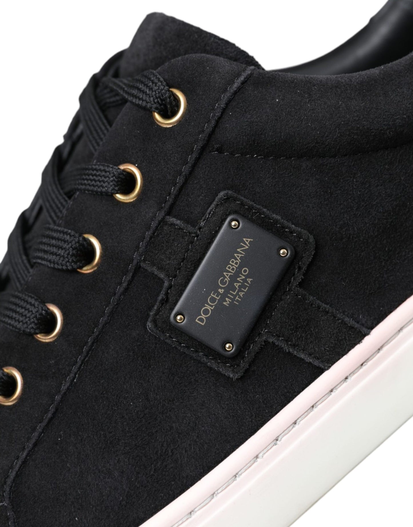 Dolce & Gabbana Black Suede Men Low Top Sneakers Men Shoes