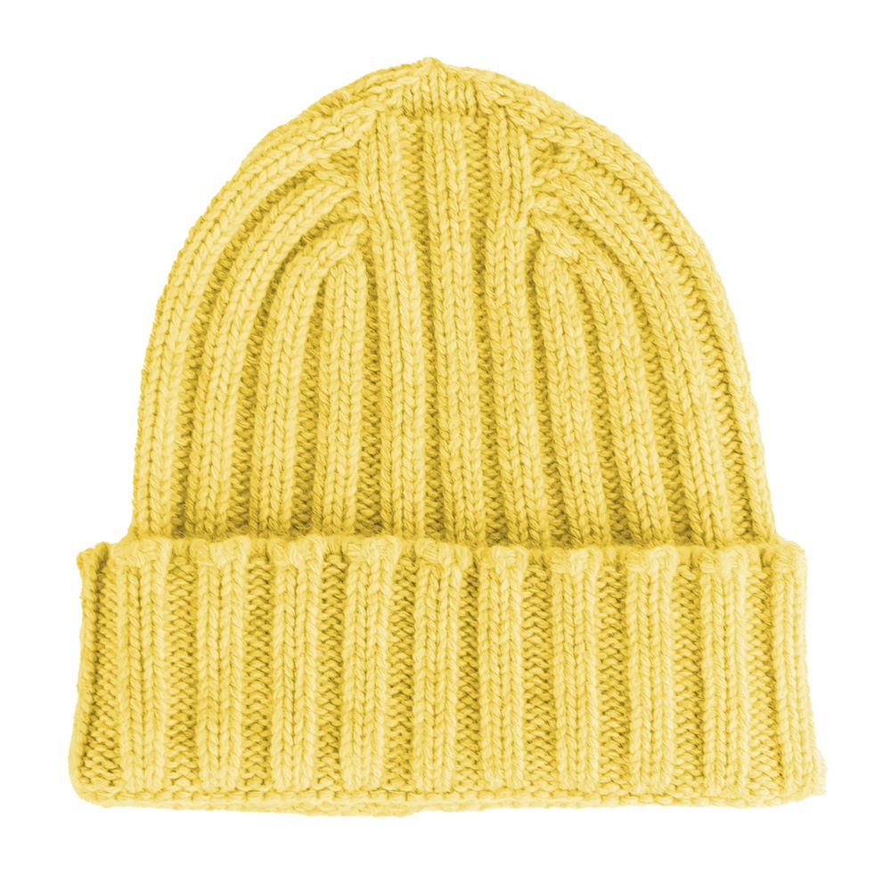 Made in Italy Yellow Cashmere Hats & Caps